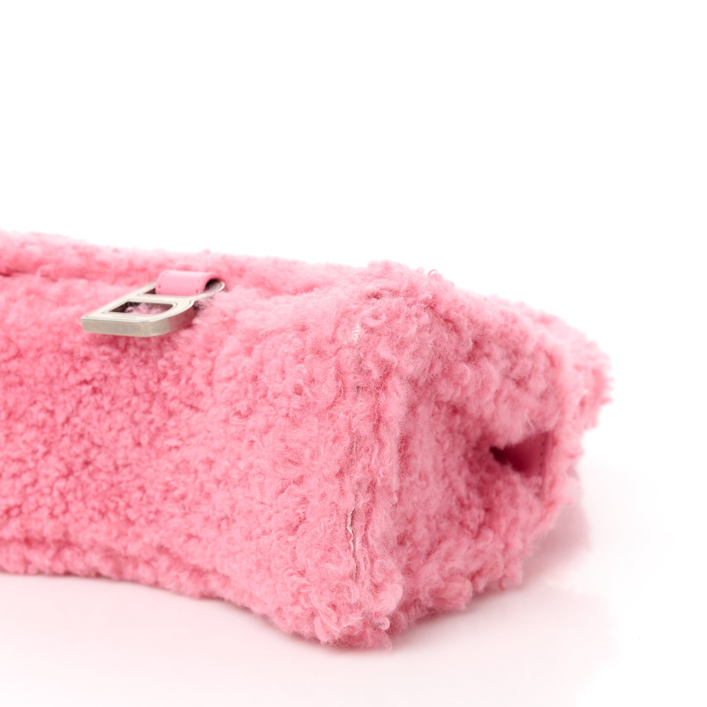 Faux Fur Fluffy Hourglass XS Top Handle Bag Sweet Pink