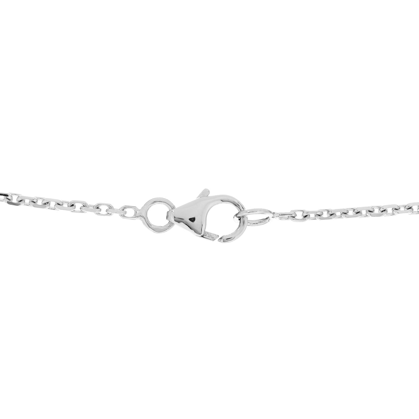 18K White Gold Diamond Black Diamond Small Camelia Pendant Necklace