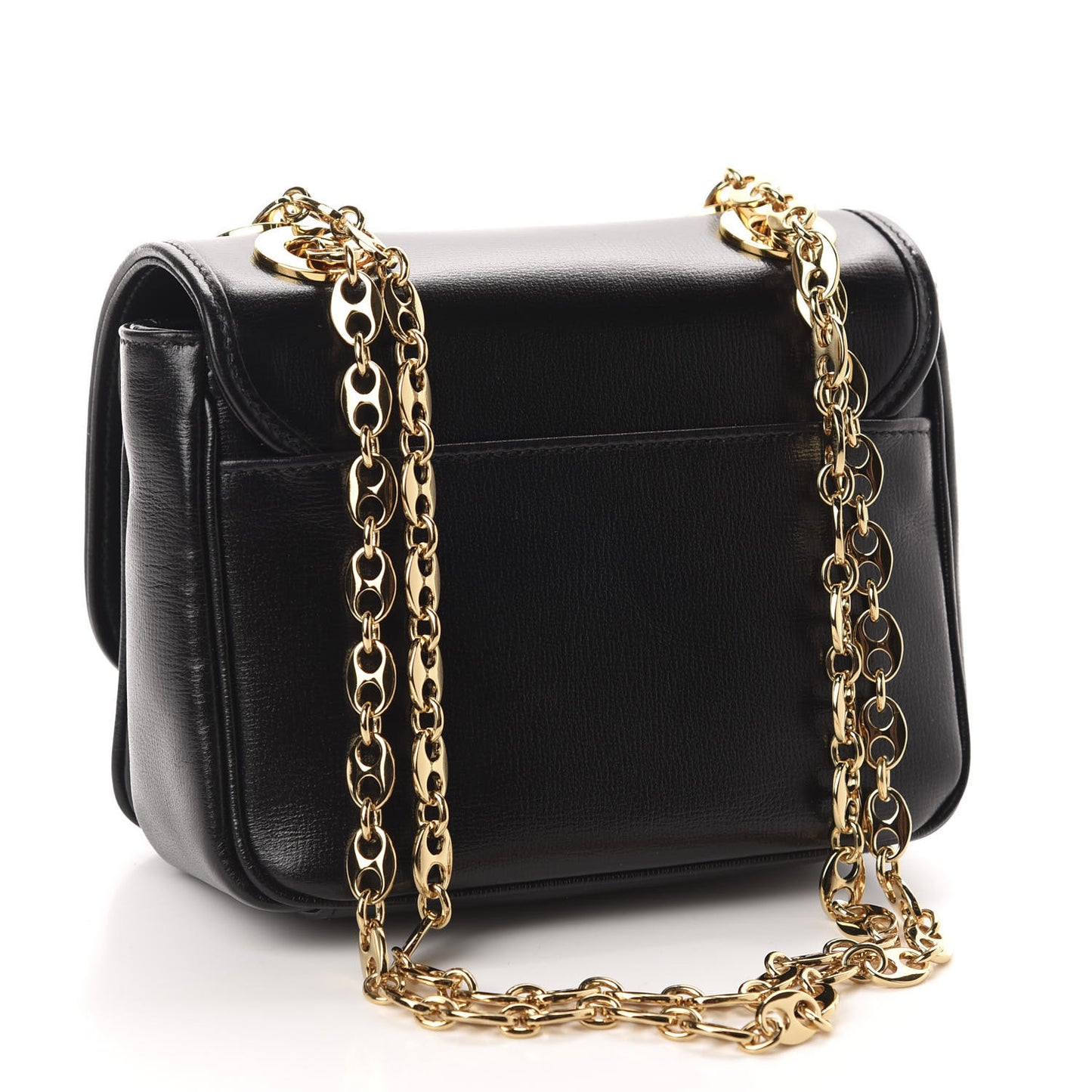 Azalea Calfskin Mini Marina Chain Shoulder Bag Black