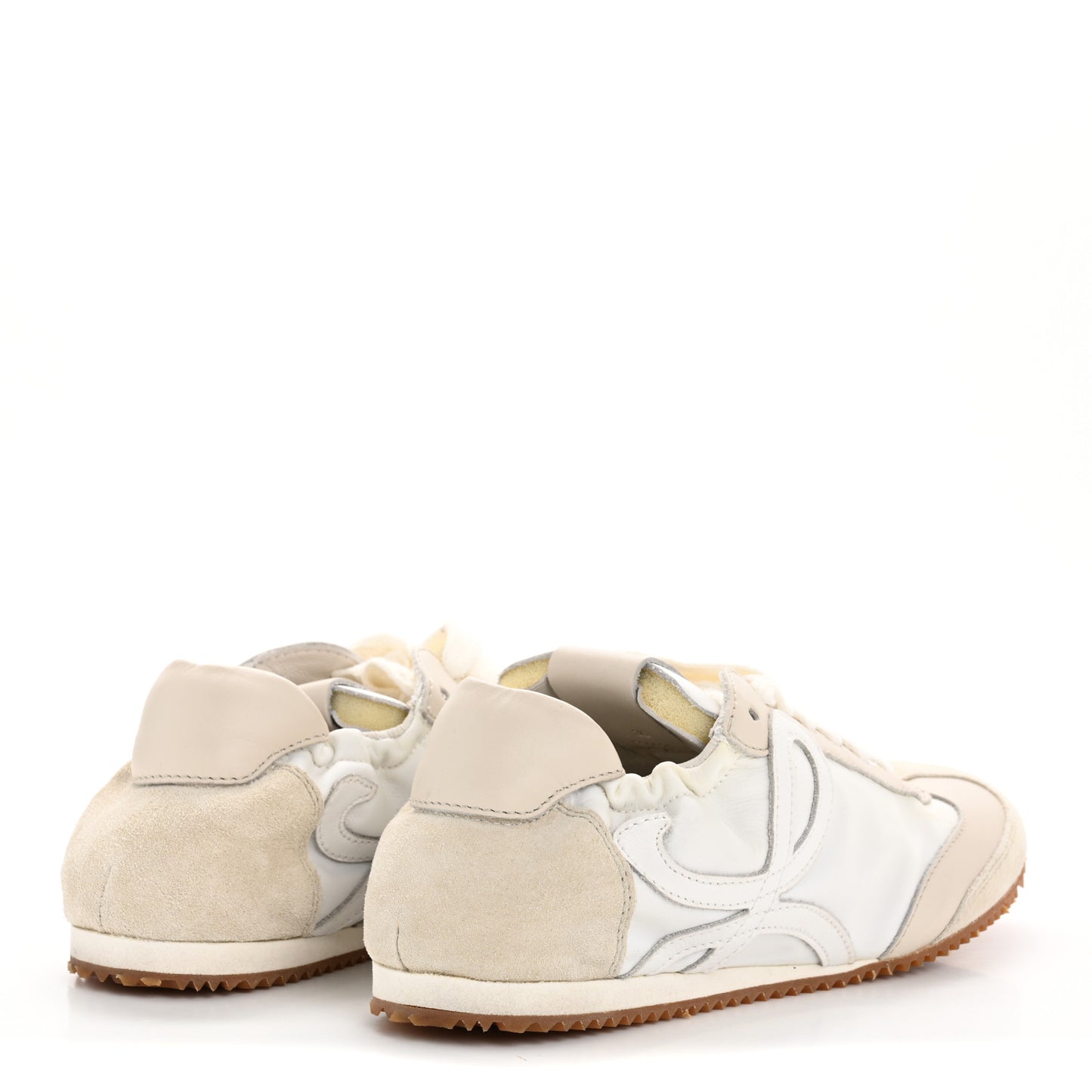 Calfskin Suede Ballet Runner Sneakers 36 White