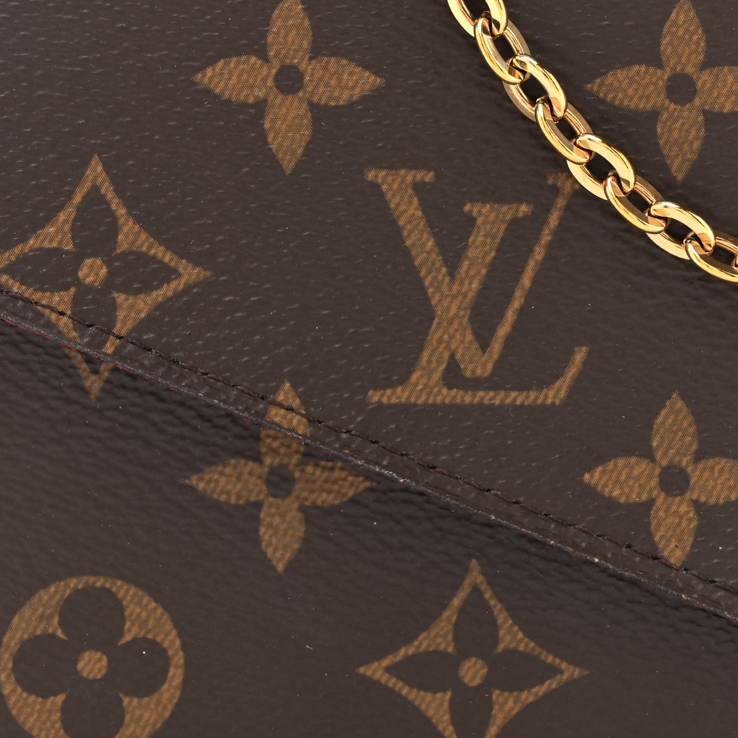 Monogram Pochette Felicie Chain Wallet Fuchsia