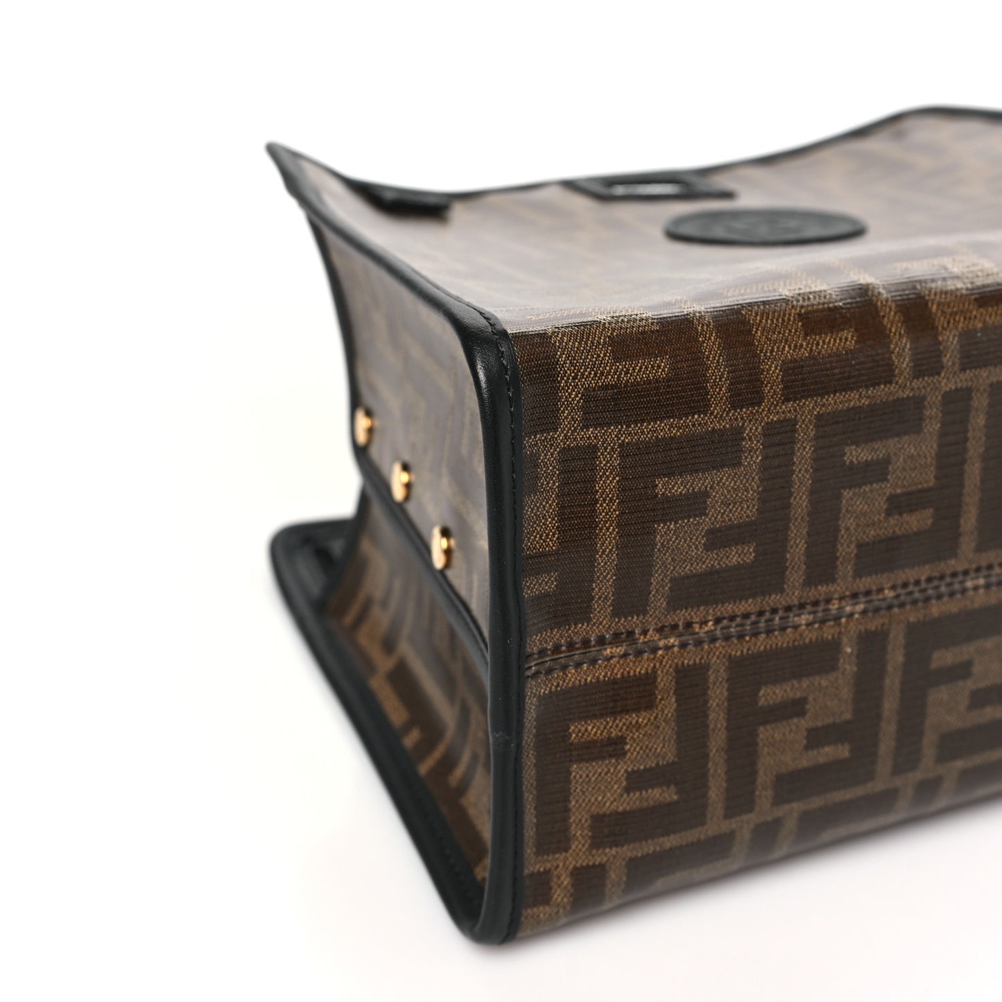 Glazed Fabric Vitello Century FF 1974 Stamp Patch Mini Peekaboo Defender Cover Mogano Panna Black