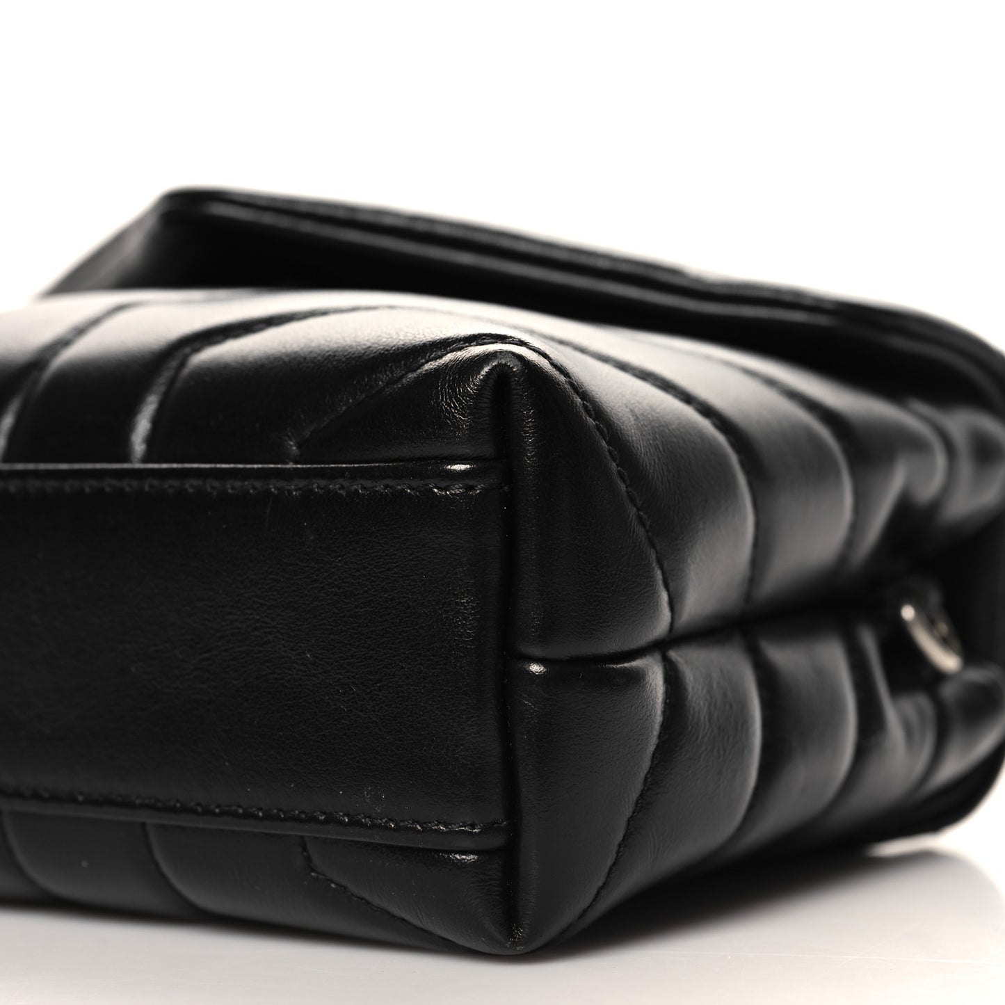 Calfskin Y Quilted Monogram Toy Loulou Crossbody Bag Black