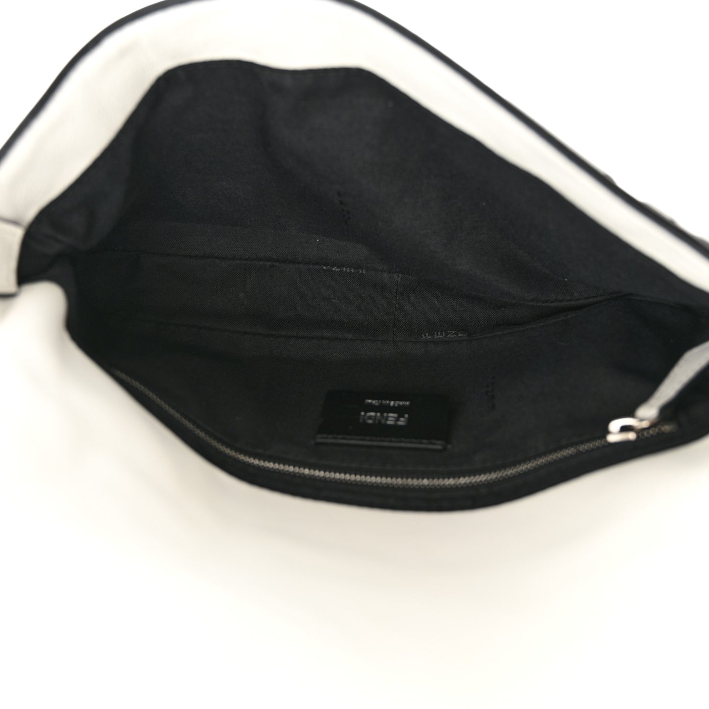 X JOSHUA VIDES Nappa FF Embossed Belt Baguette Bag White Black