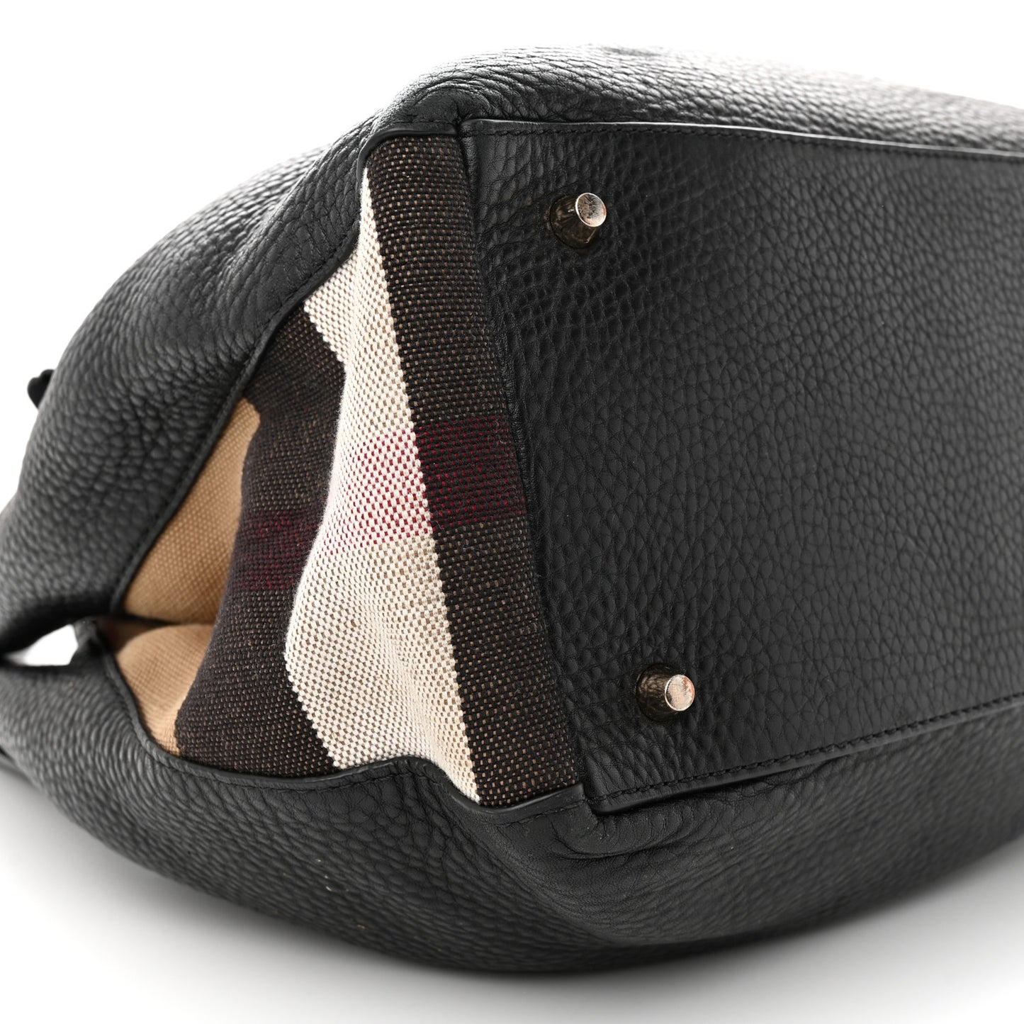 Grainy Calfskin House Check Medium Maidstone Black