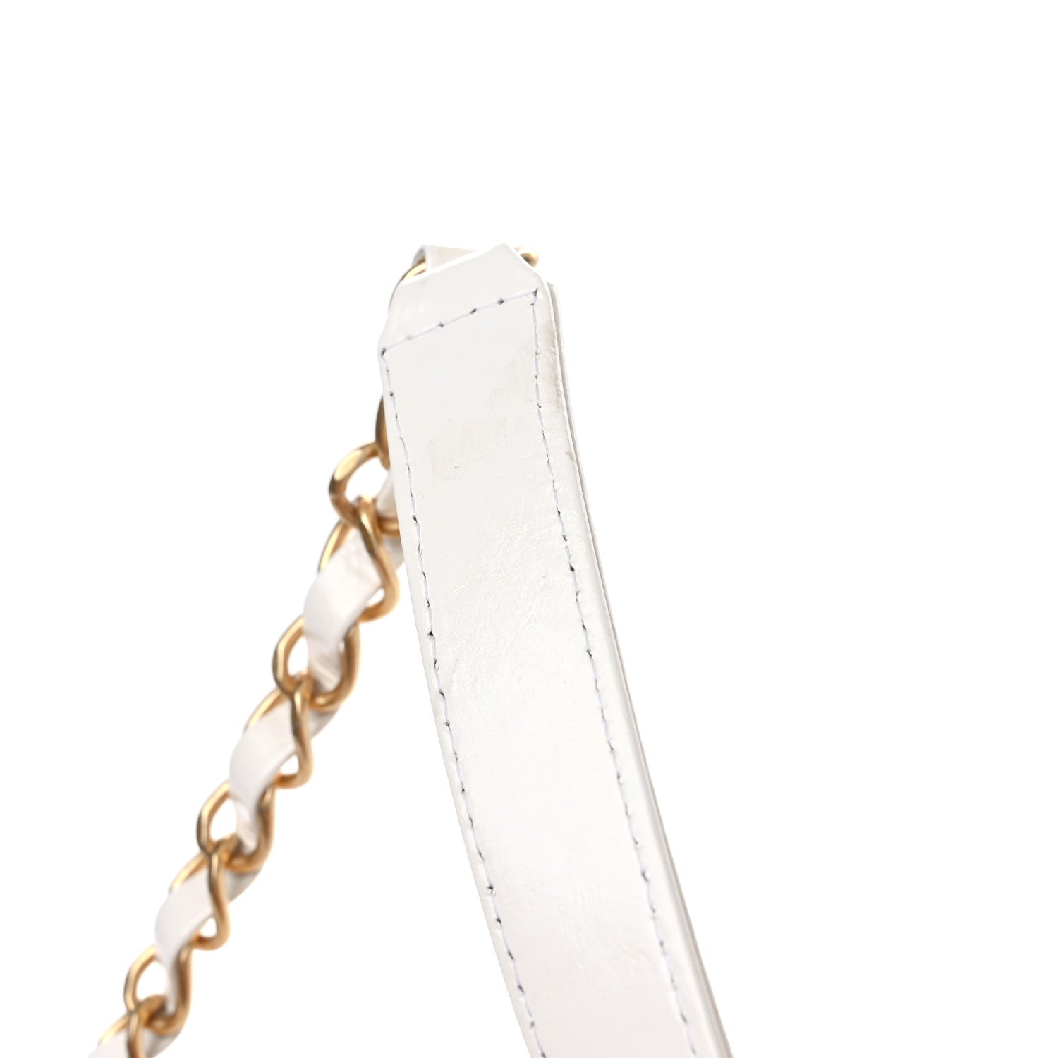 Chanel Shiny Crumpled Calfskin Quilted Large Bowling Bag White 13 of 13