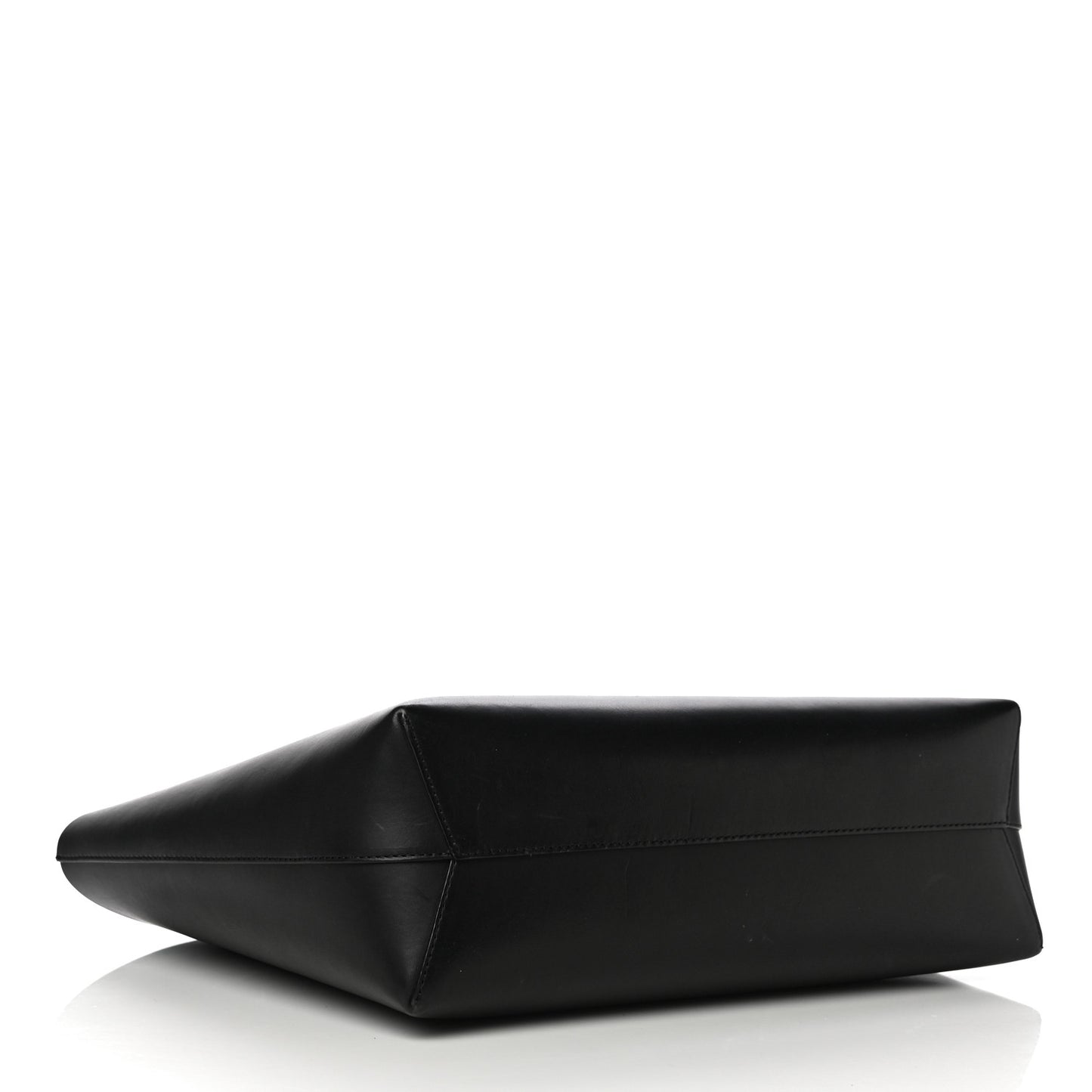 Calfskin Small Shopping Tote Black Gold