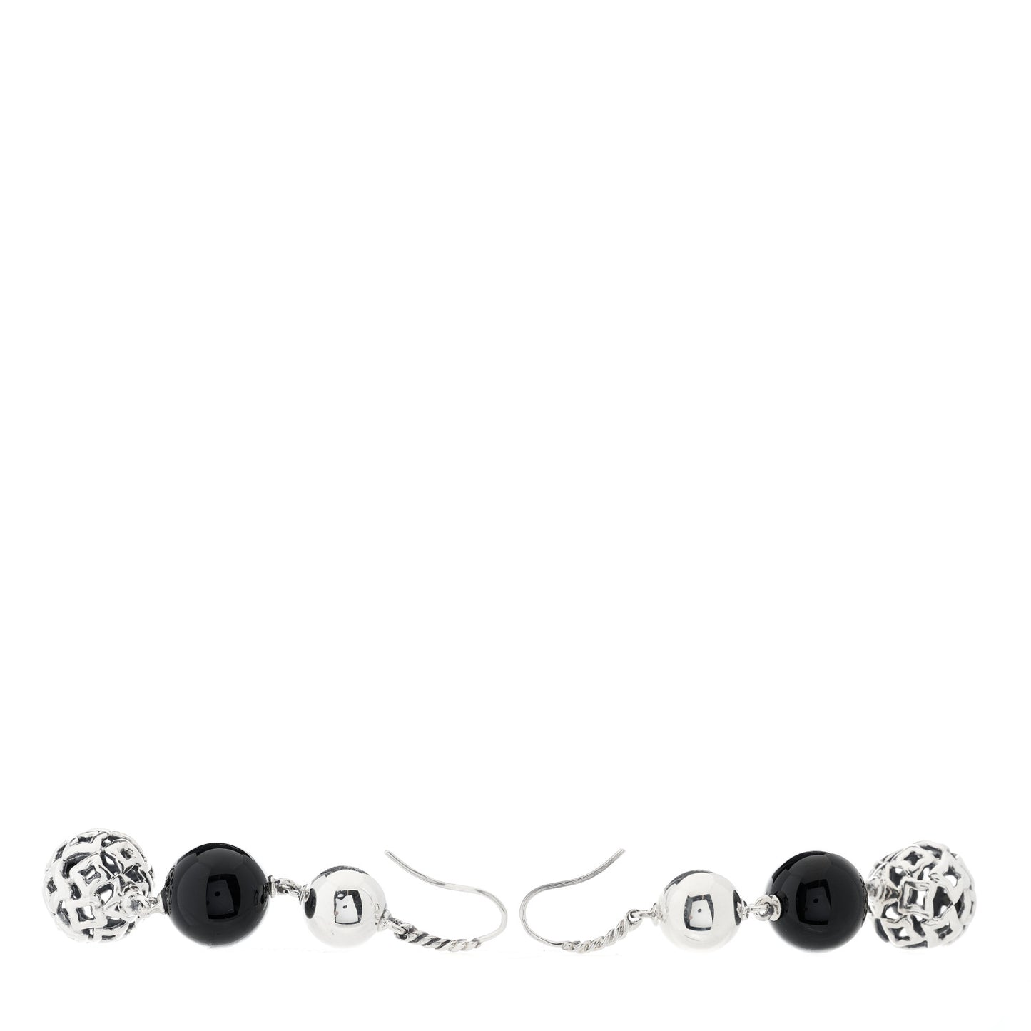 Sterling Silver Black Onyx Elements Drop Earrings