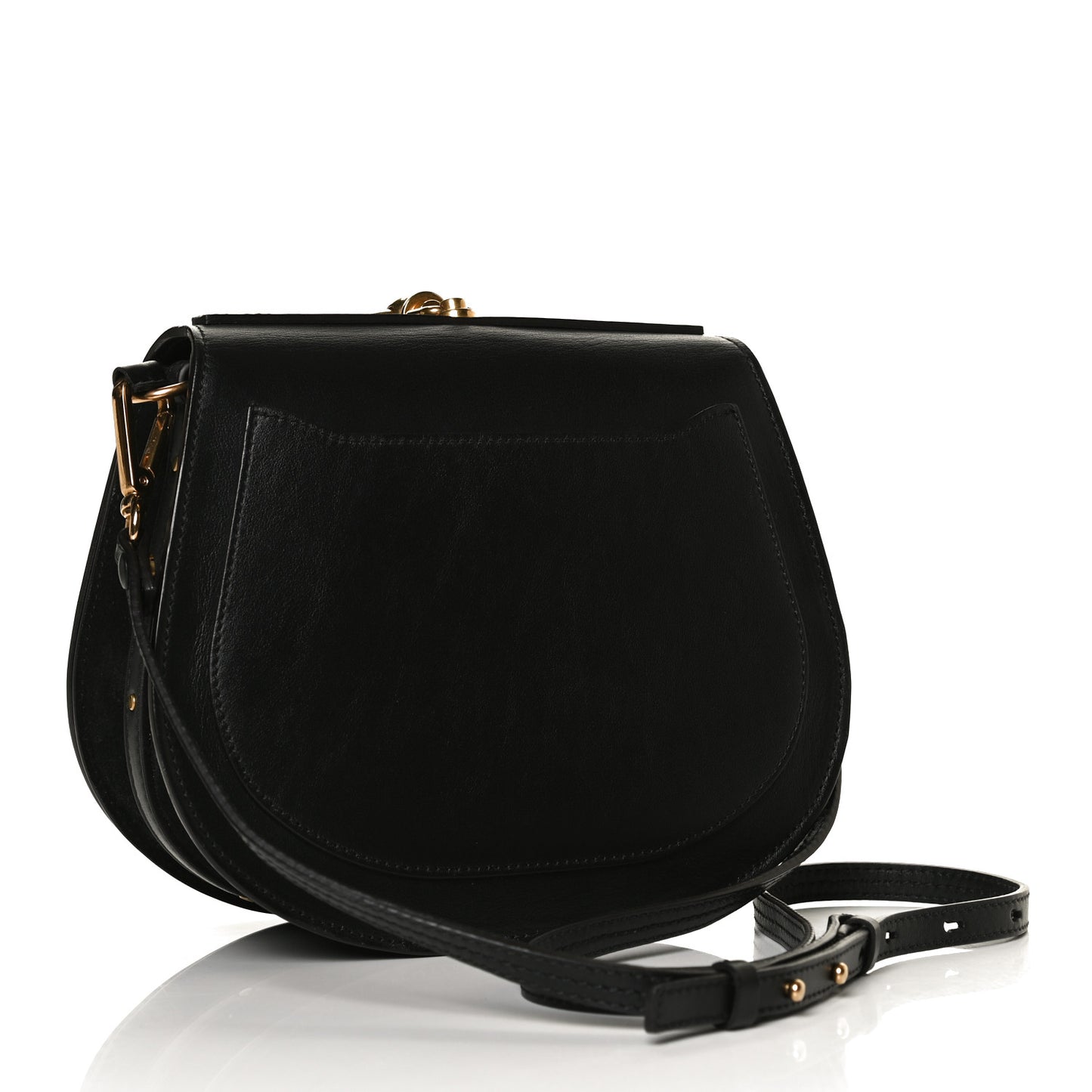 Calfskin Suede Medium Nile Bracelet Bag Black