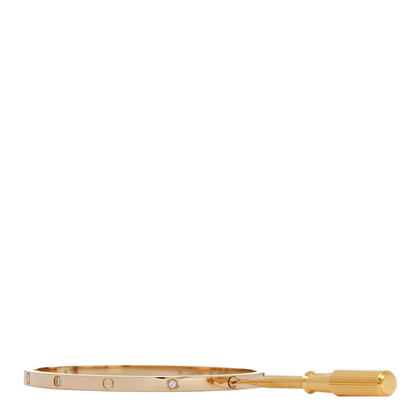 18K Yellow Gold 6 Diamond Small LOVE Bracelet 18