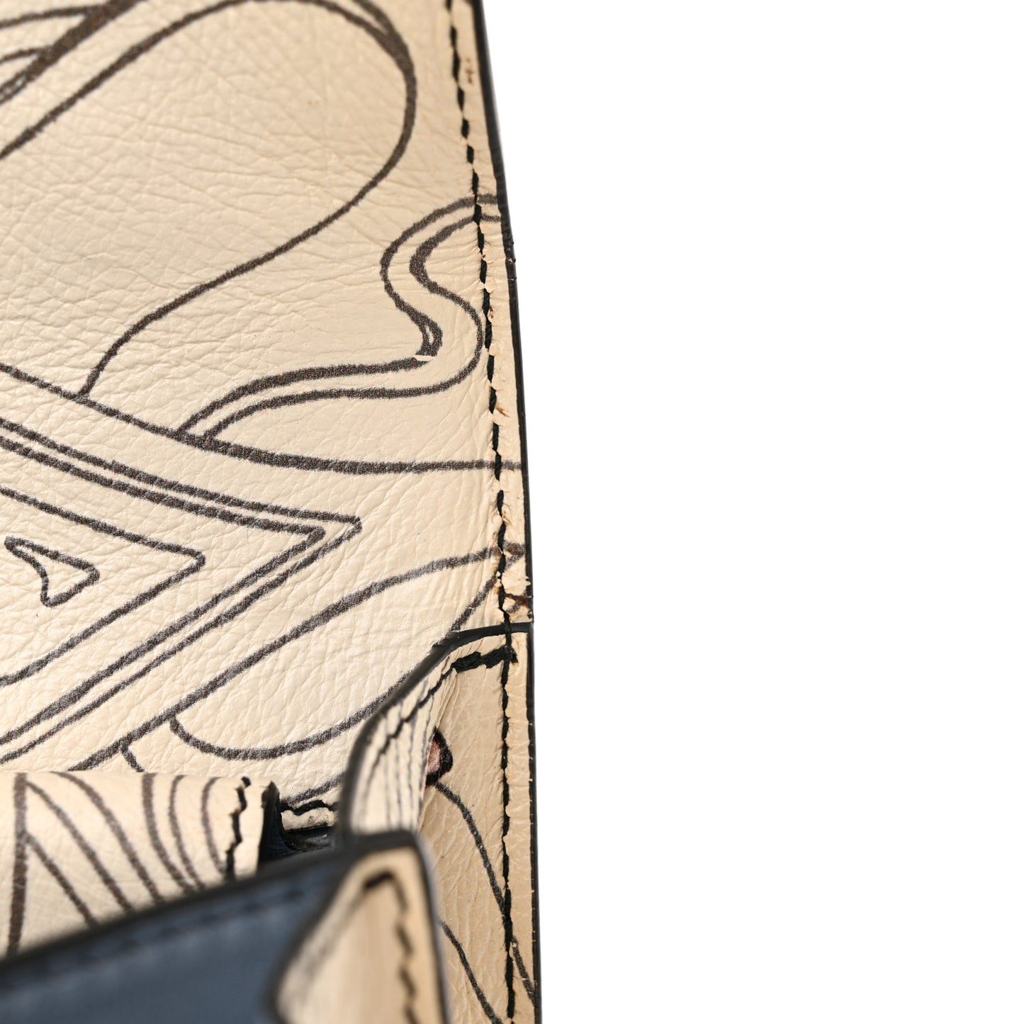 X JAMES JEAN Glace Calfskin Rabbit Print Cahier Bag Opaline