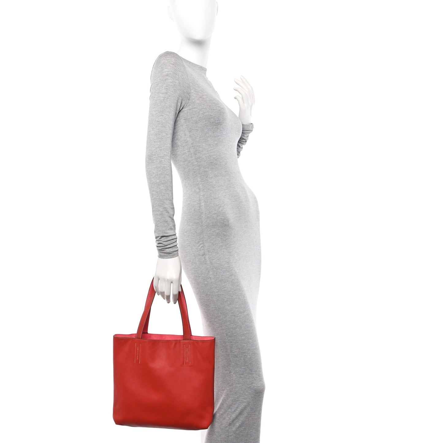 Veau Sikkim Swift Double Sens 28 Reversible Tote Peony Sanguine