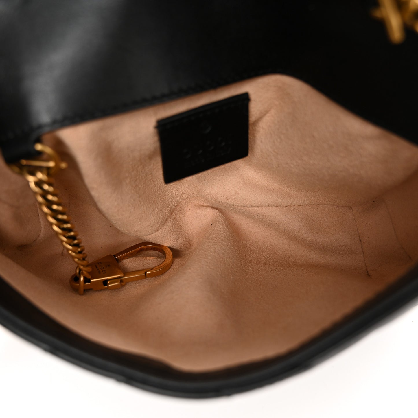 Calfskin Matelasse Super Mini GG Marmont Shoulder Bag Black