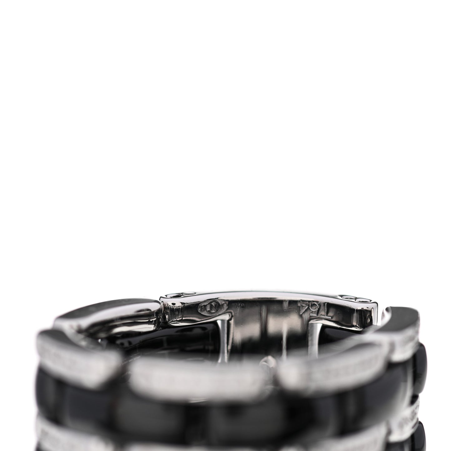 18K White Gold Ceramic Diamond Large Ultra Ring Black 54 6.75