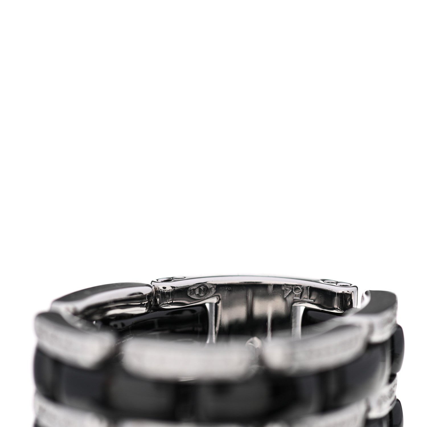 Chanel 18K White Gold Ceramic Diamond Large Ultra Ring Black 54 6.75 5 of 5