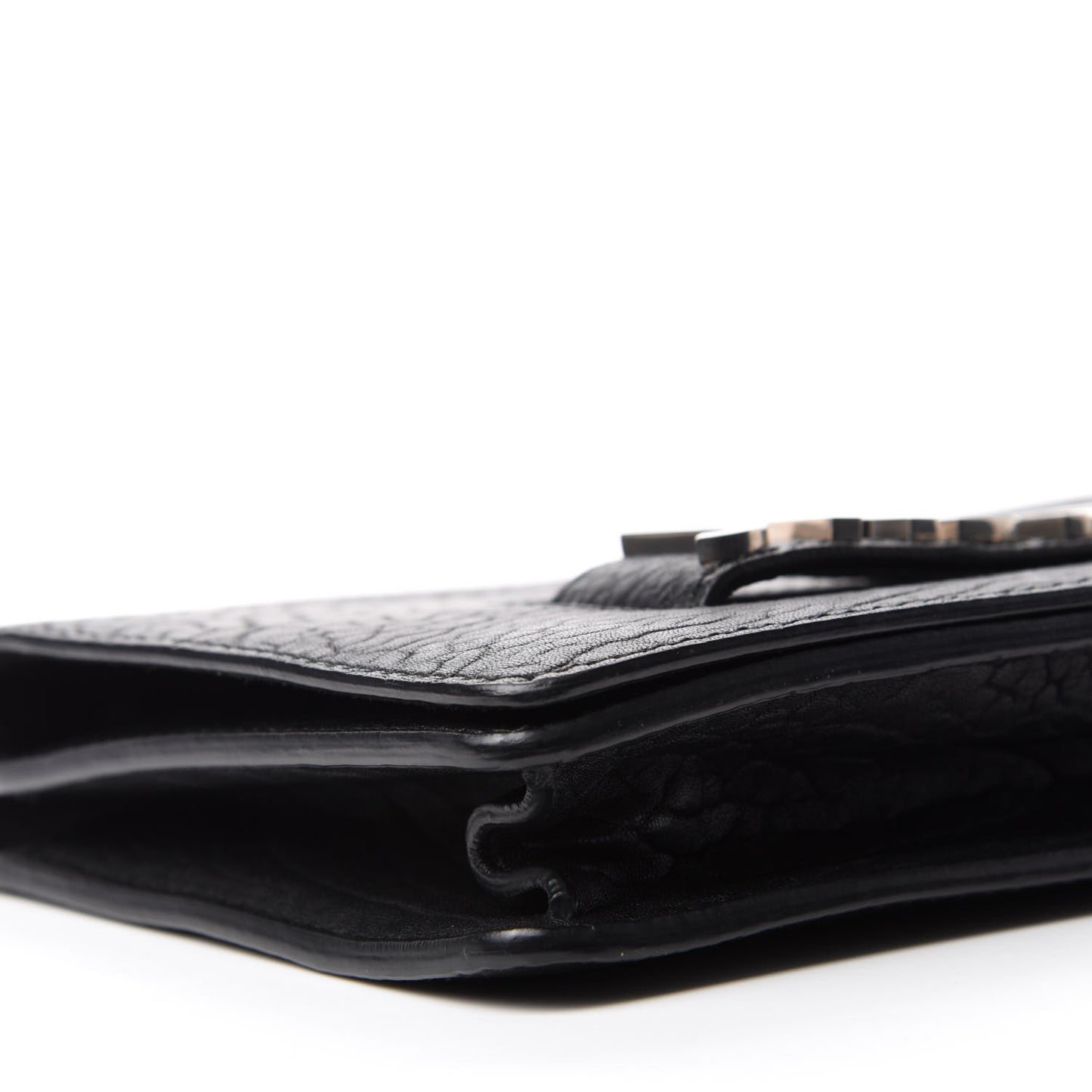 Canyon Grained Lambskin J'Adior Chain Flap Bag Black