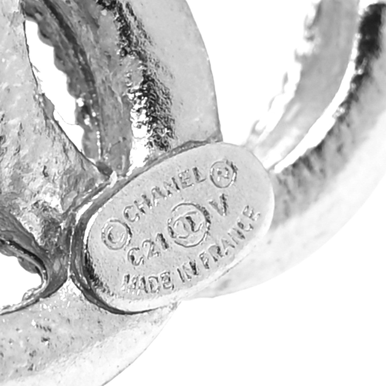 Crystal CC Earrings Silver