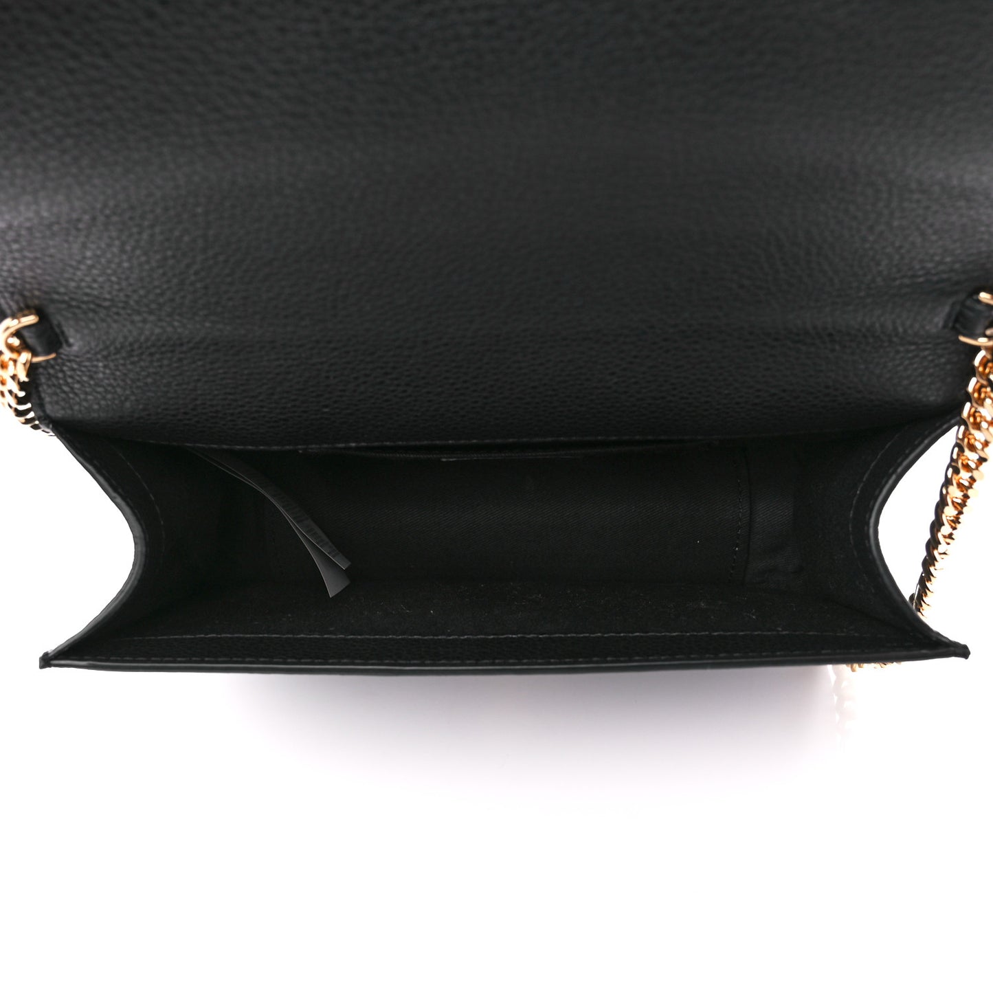 Grainy Calfskin Virtus Chain Crossbody Black