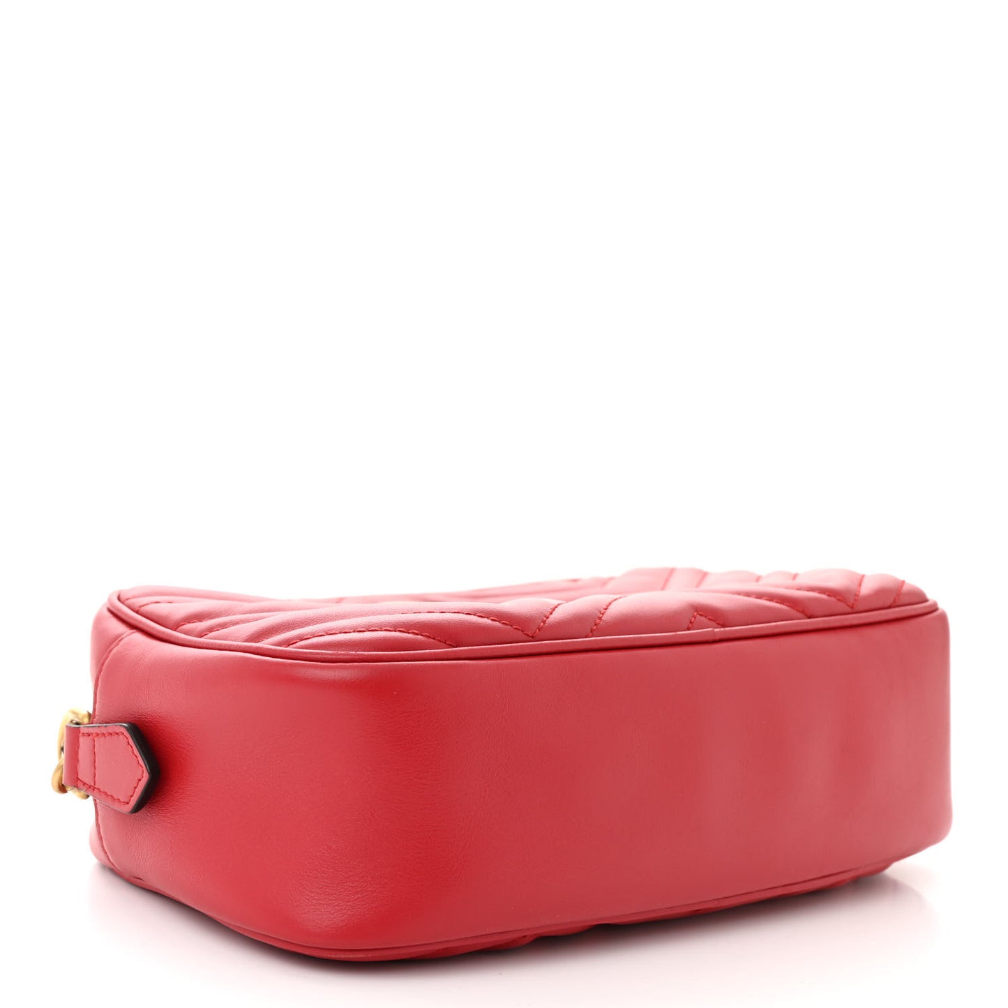 Calfskin Matelasse Small GG Marmont Chain Shoulder Bag Hibiscus Red