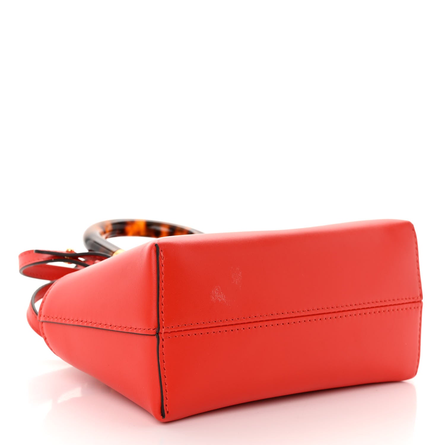 Fendi Vitello King Plexiglass Logo Embossed Mini By The Way Top Handle Boston Bag Papavero 4 of 10