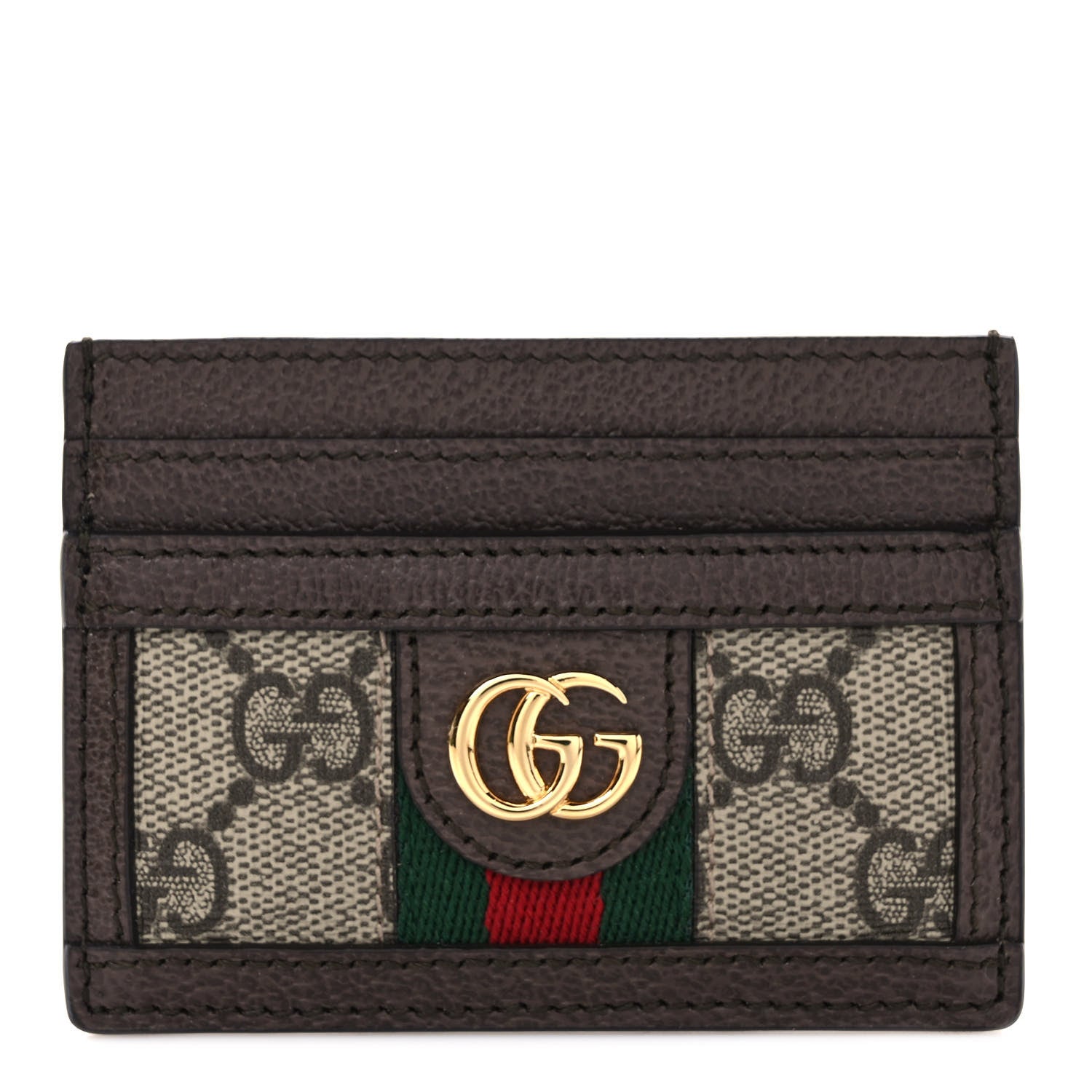 Gucci GG Supreme Monogram Ophidia Card Holder Brown 1 of 7