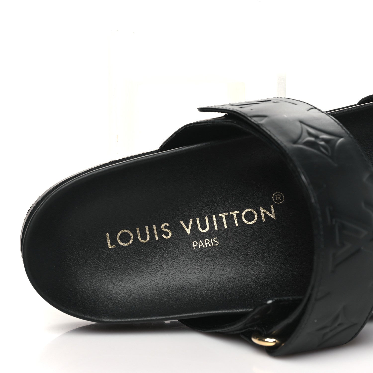 Louis Vuitton Empreinte Bom Dia Mule Sandals 38 Black 7 of 9