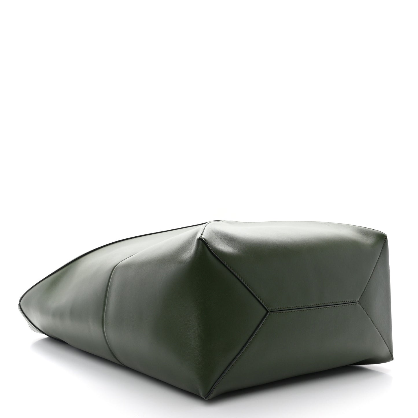 Shiny Calfskin Medium Puzzle Fold Tote Dark Khaki Green