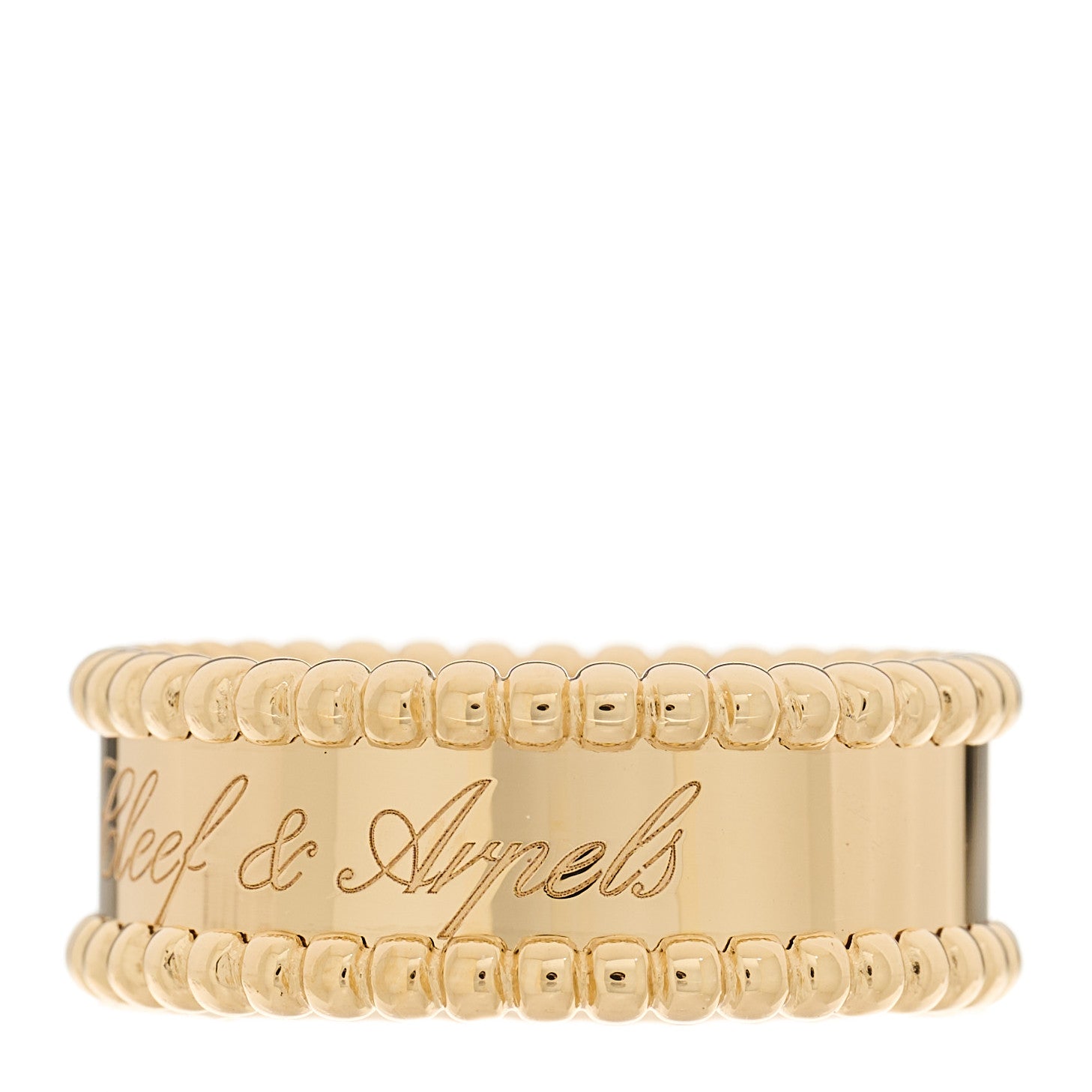 Van Cleef & Arpels 18K Yellow Gold Perlee Signature Ring 55 7.25 3 of 7