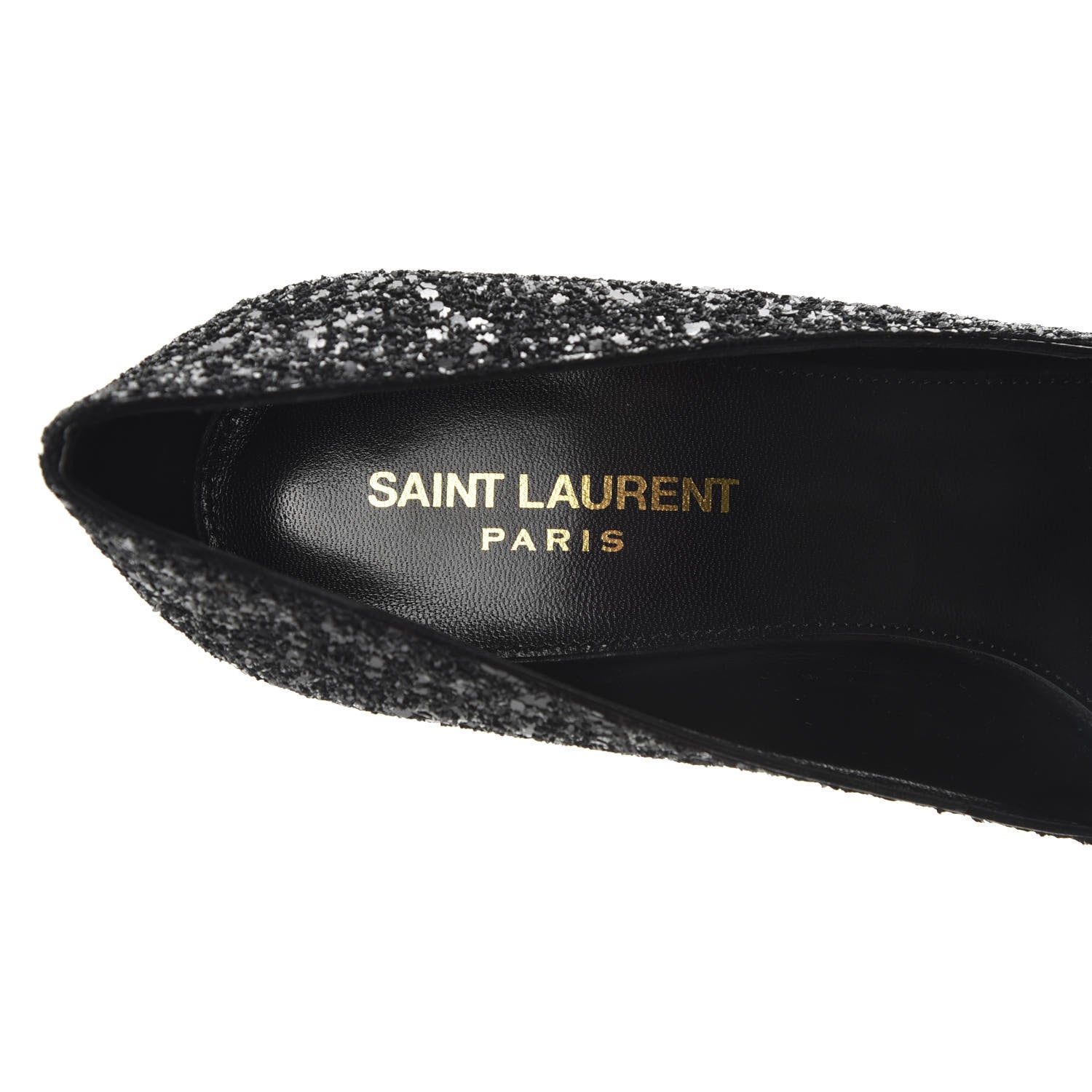 Saint Laurent Glitter Opyum 85 Pumps 38.5 Black 7 of 10