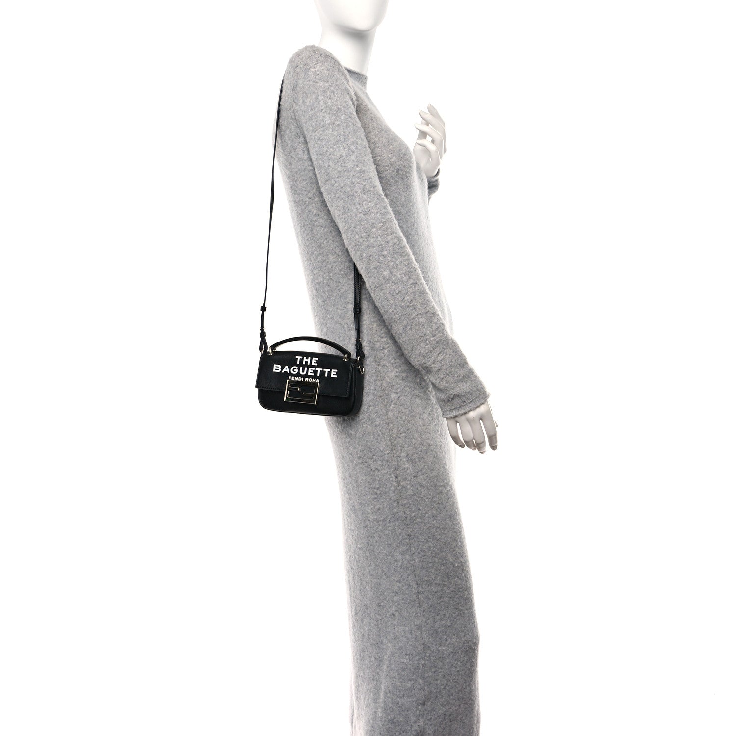 Fendi X MARC JACOBS Nappa Logo Phone Baguette Black 2 of 9
