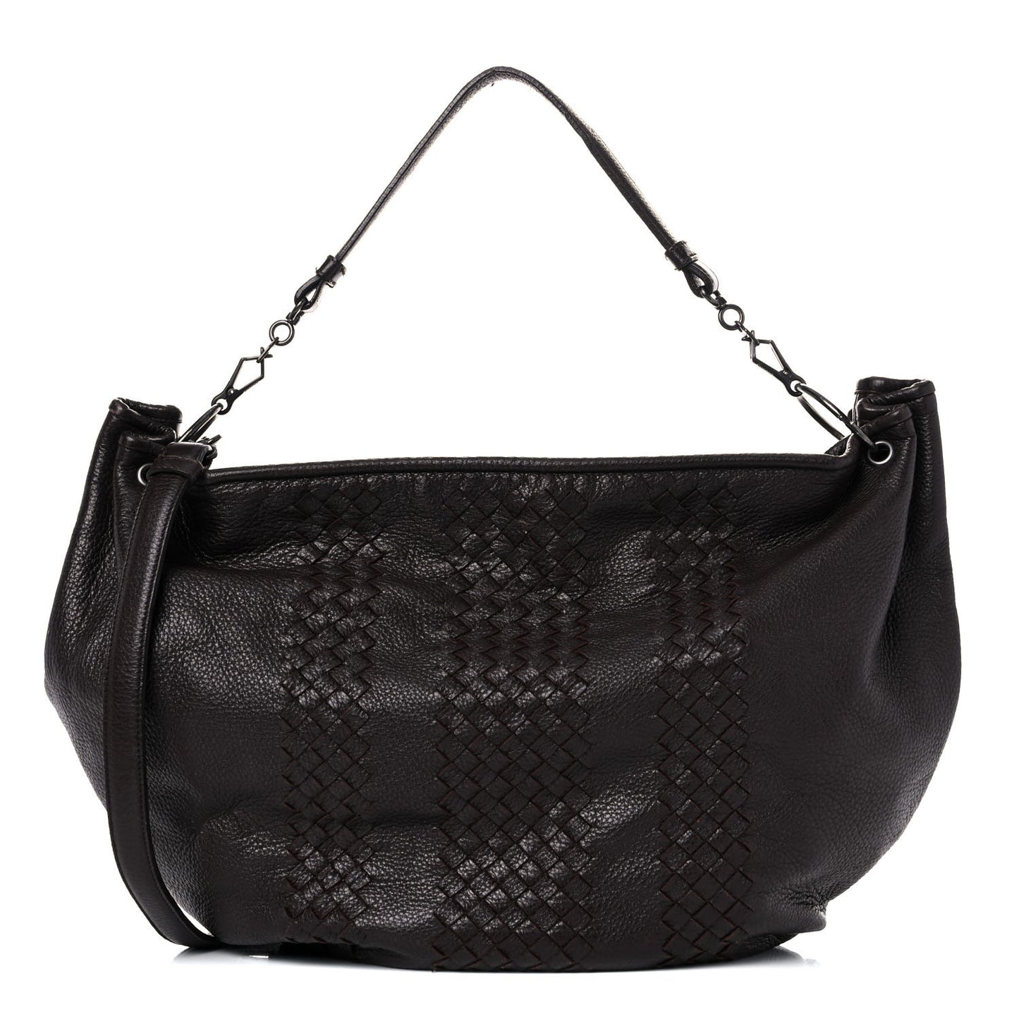 Nappa Intrecciato Veneta Hobo Ebano