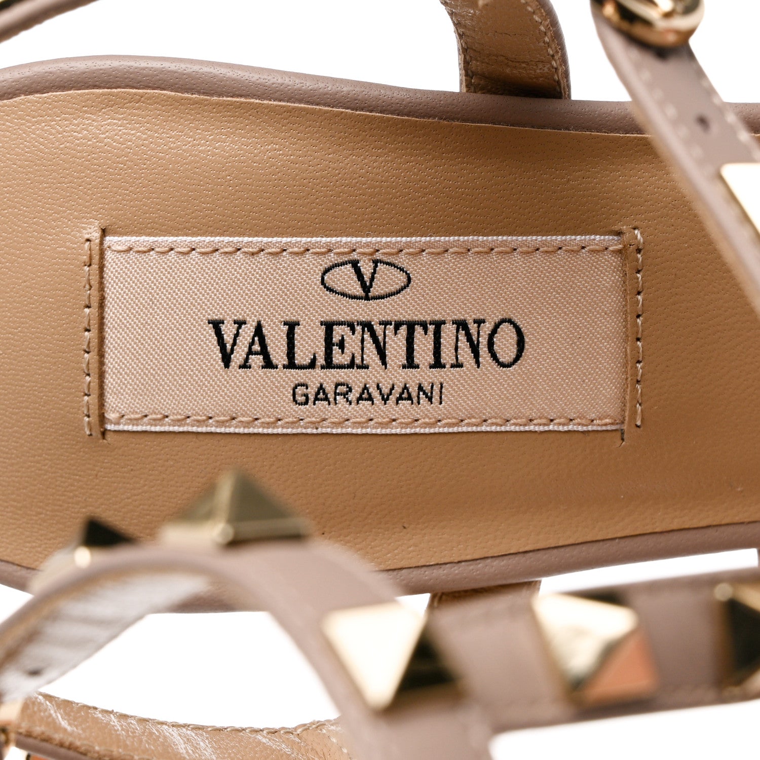Valentino Garavani Calfskin Nappa Rockstud Gladiator 105mm Sandals 37 Poudre 6 of 8