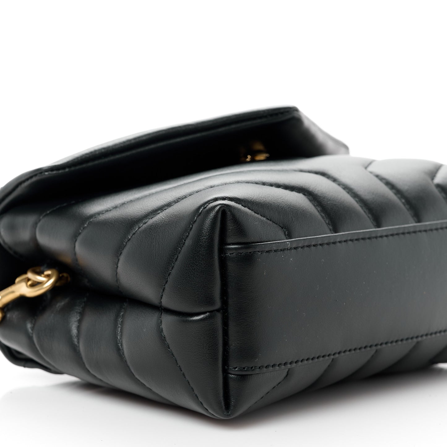 Calfskin Y Quilted Monogram Toy Loulou Crossbody Bag Black