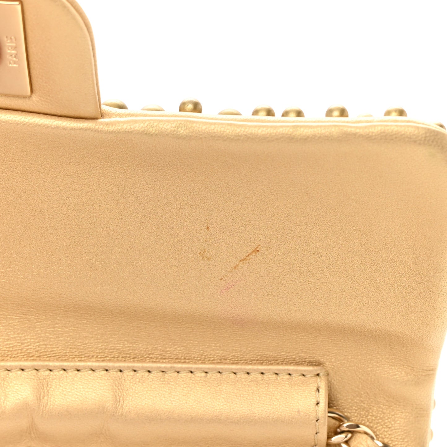 Lambskin Pearls Flap Gold