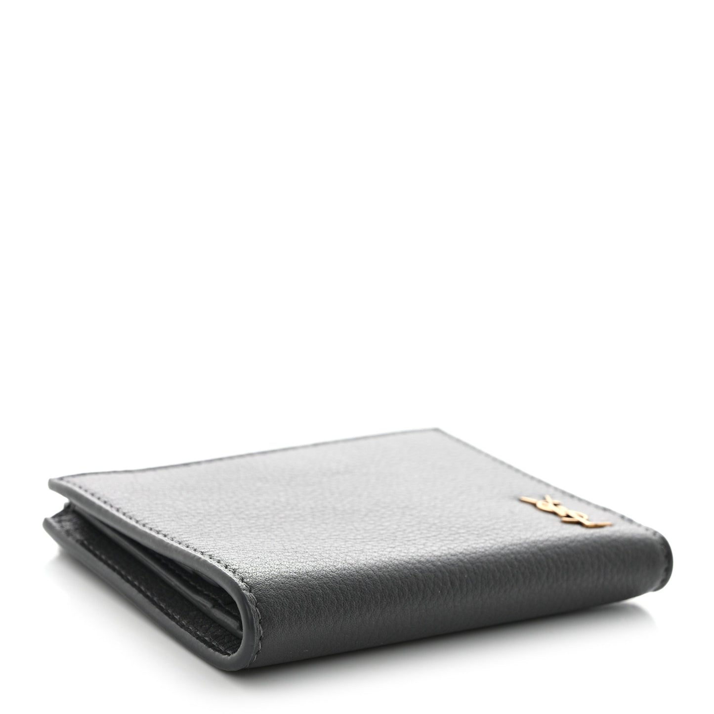 Calfskin Compact Zip Wallet Storm