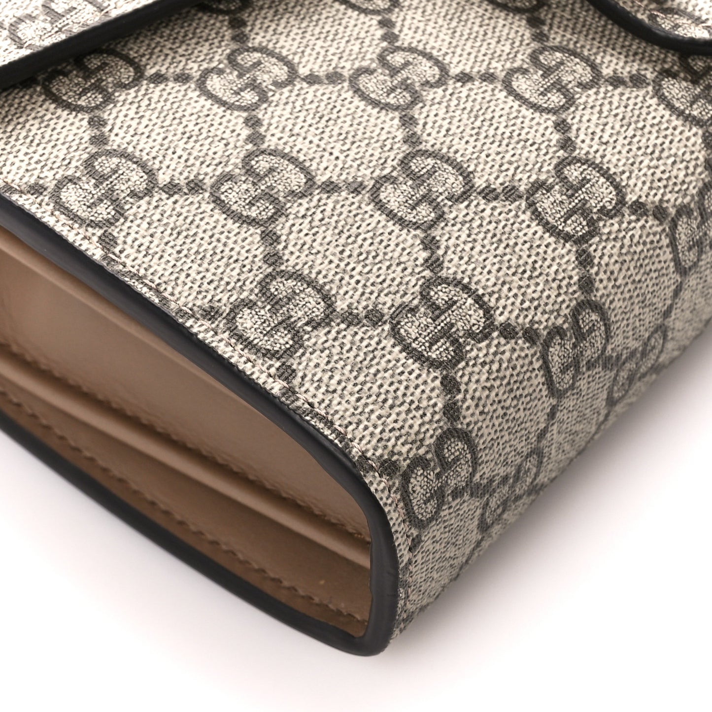 GG Supreme Monogram Mini Dionysus Chain Wallet Beige Taupe