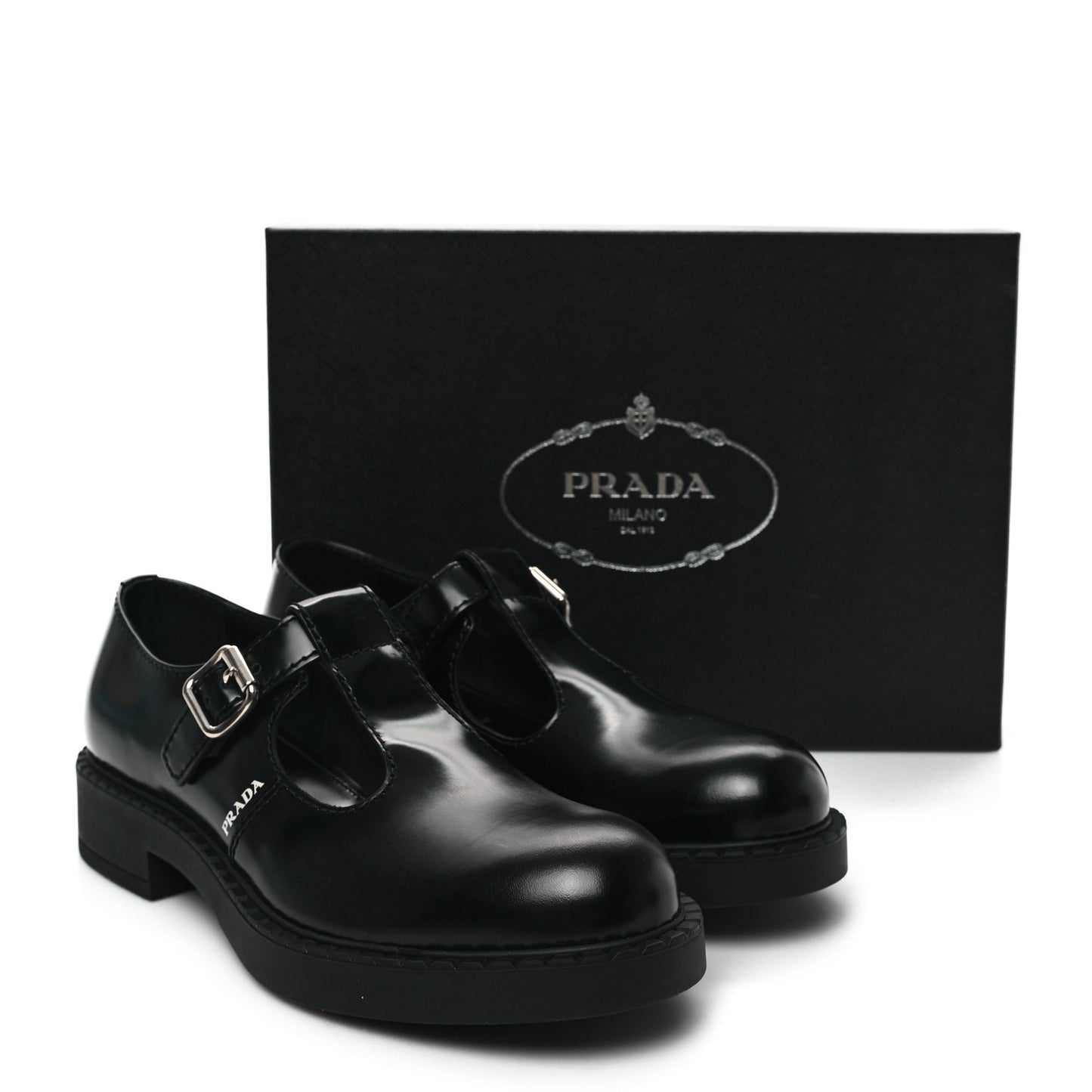 Spazzolato Mens Mary Jane T Strap 40mm Loafers 10.5 Black