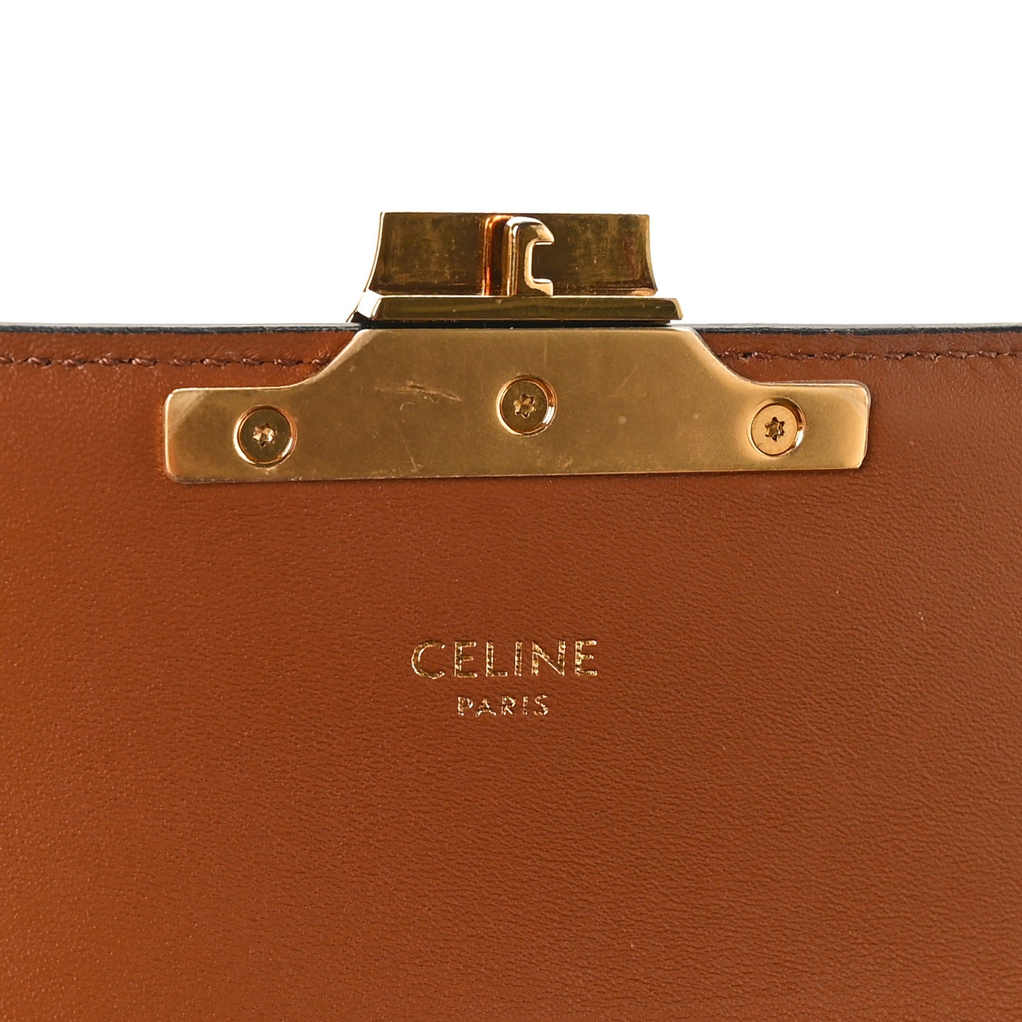 Canvas Calfskin Triomphe Shoulder Bag Tan