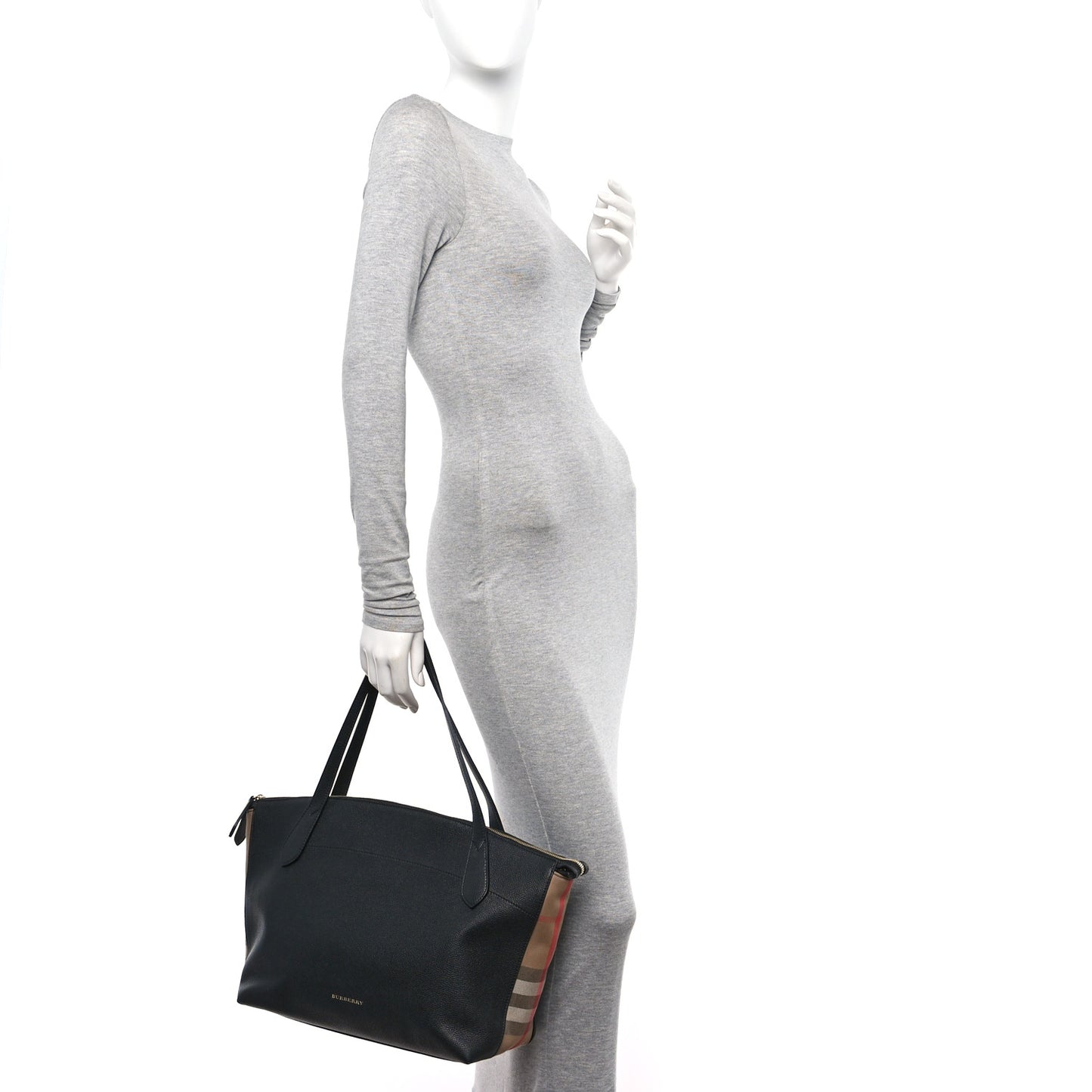 Derby Calfskin House Check Medium Welburn Tote Black