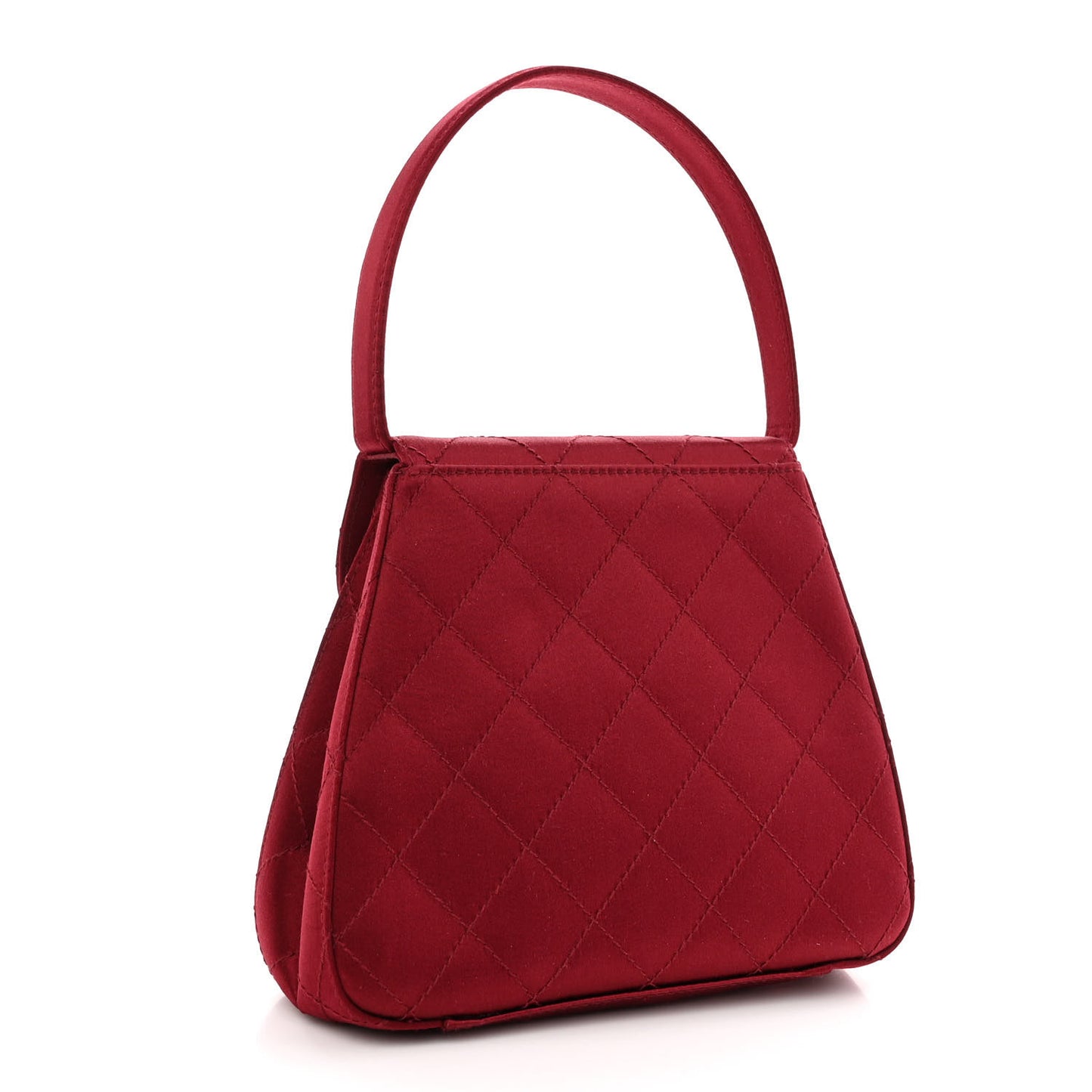 Satin Quilted Mini Kelly Flap Bag Red