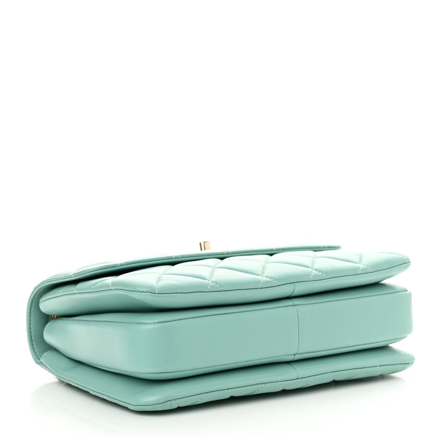 Lambskin Quilted Small Trendy CC Flap Dual Handle Bag Light Blue