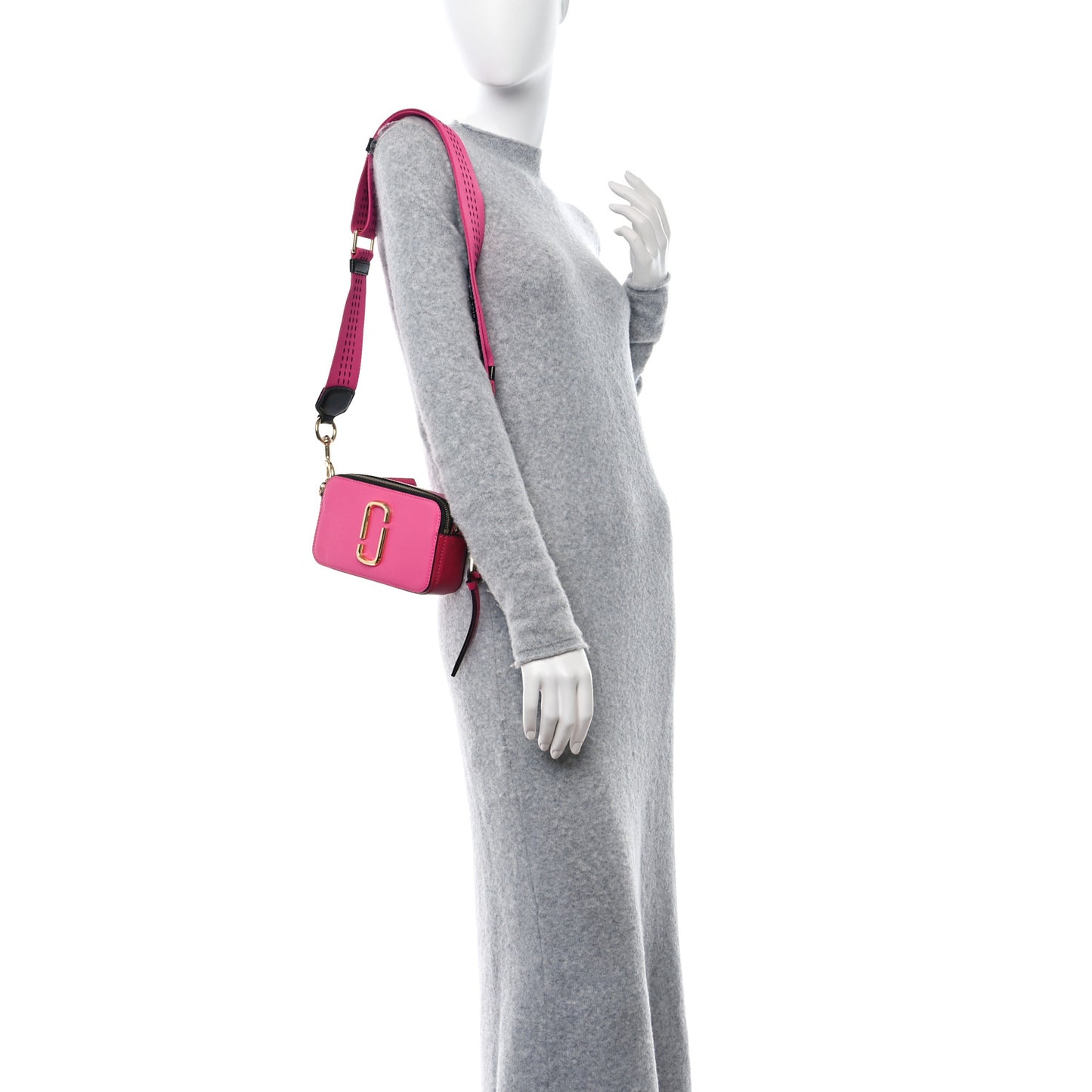 Saffiano Small Snapshot Camera Bag Pink