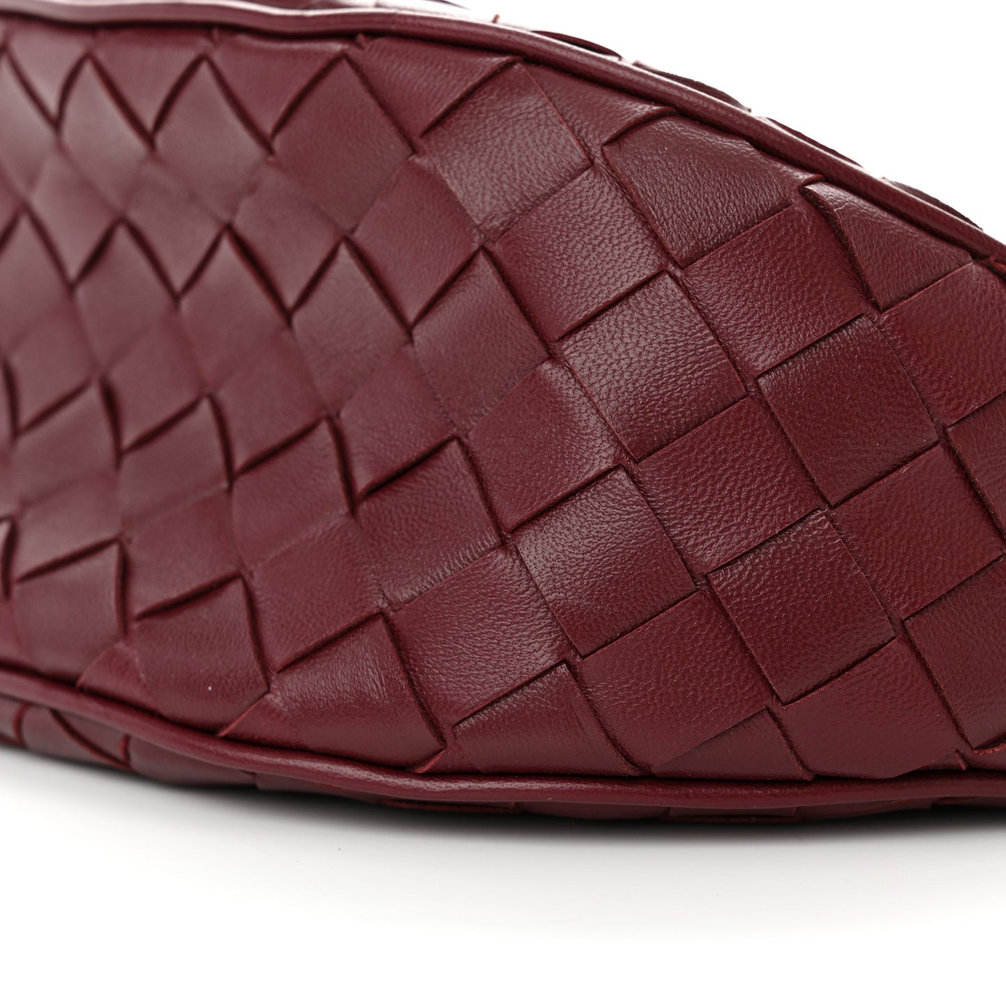 Nappa Intrecciato Half Moon Pouch On Strap Barolo