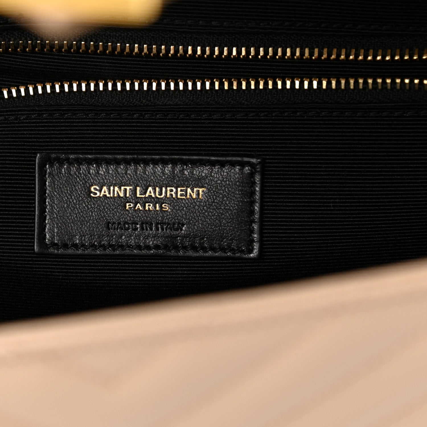 Saint Laurent Grain De Poudre Matelasse Chevron Large Monogram Satchel Dark Beige 6 of 11
