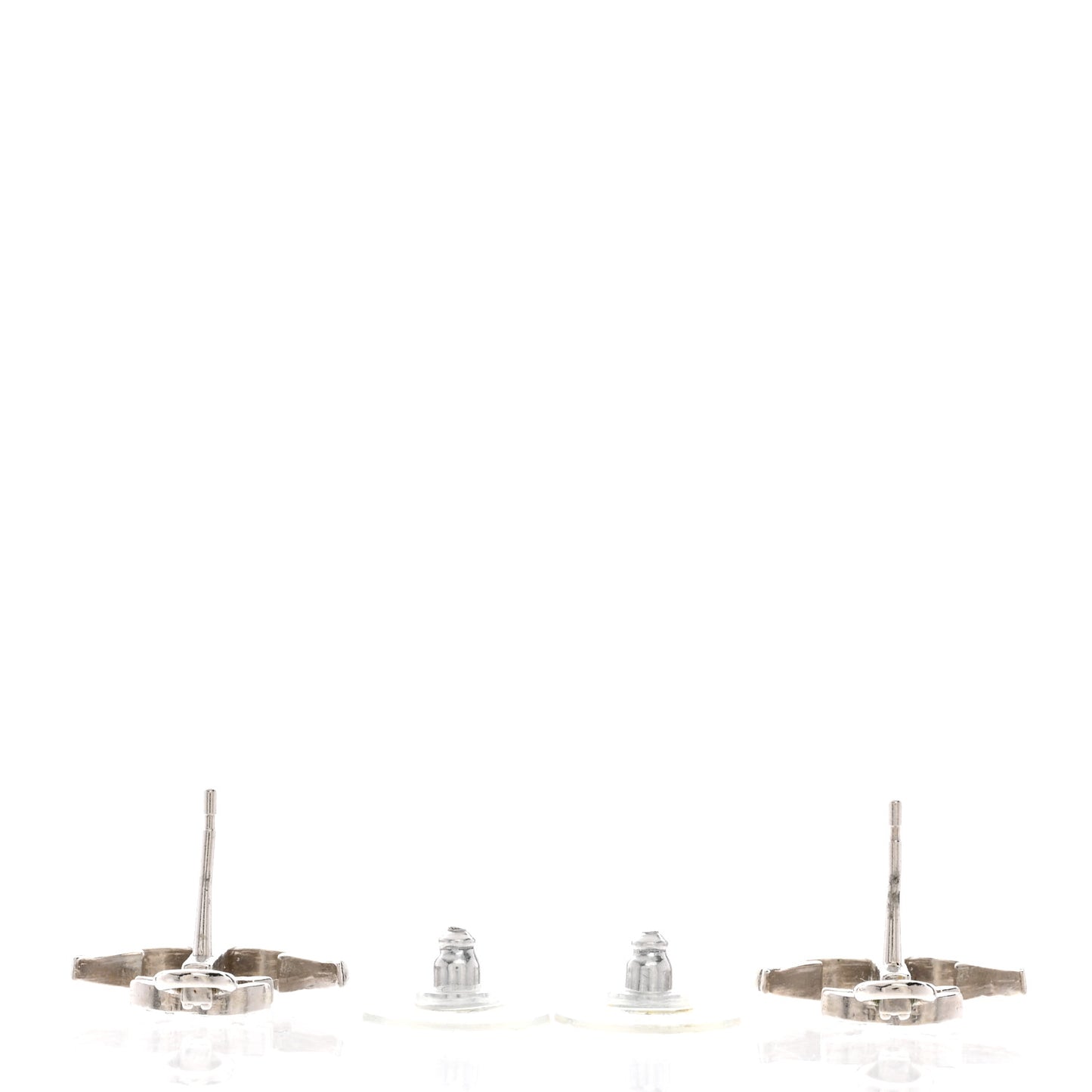 Crystal CC Anchor Earrings Silver