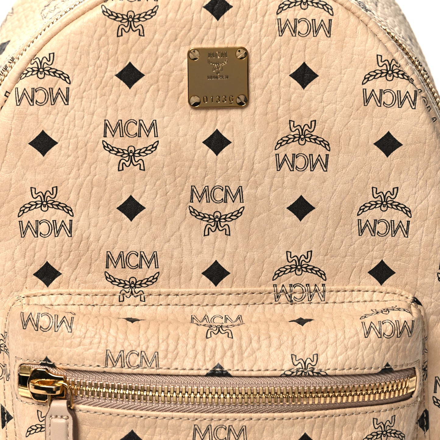 Visetos Small Side Stud Stark Backpack Beige