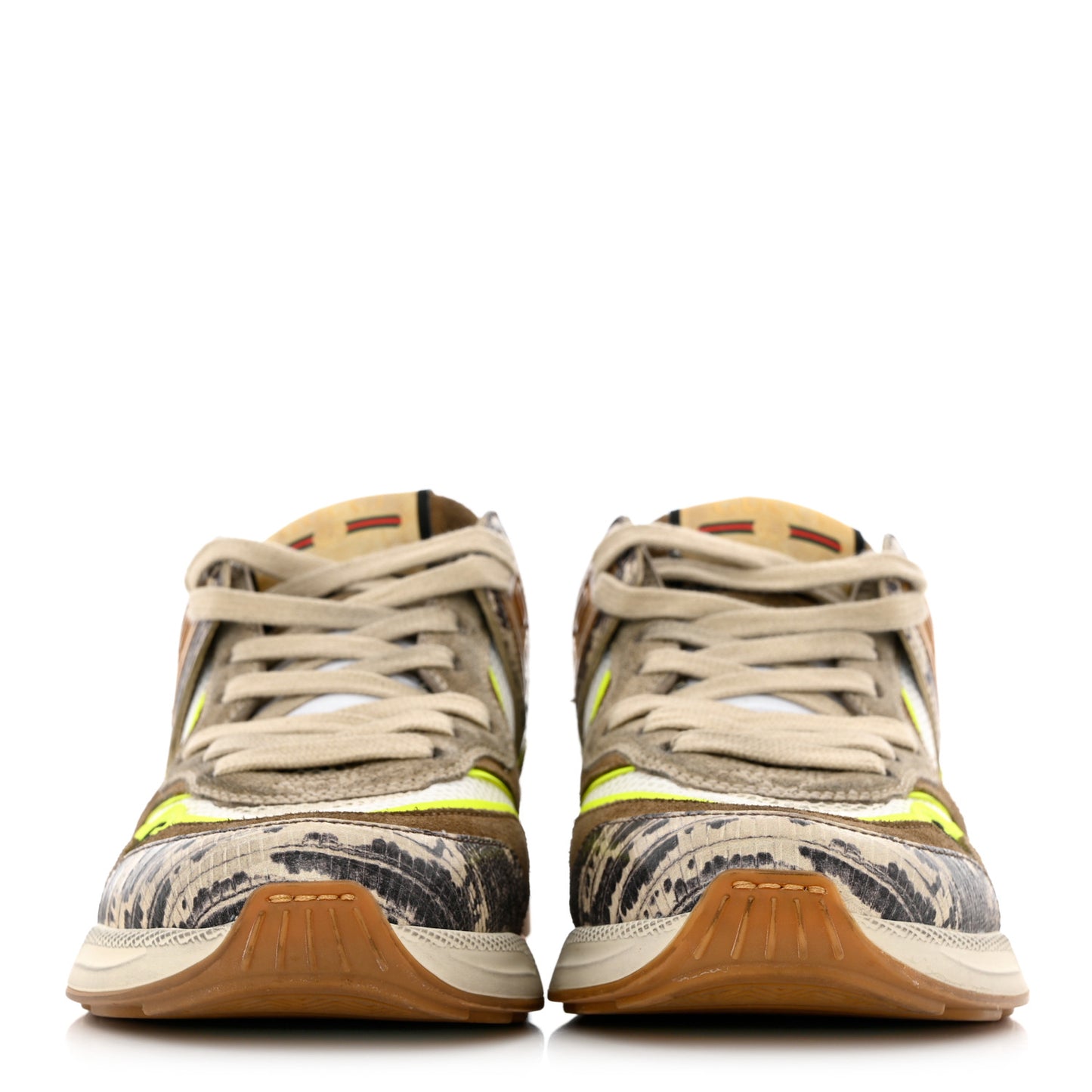 Suede Calfskin Tejus Printed Womens Ultrapace Sneakers 36.5 Natural Ardesia Neon Yellow