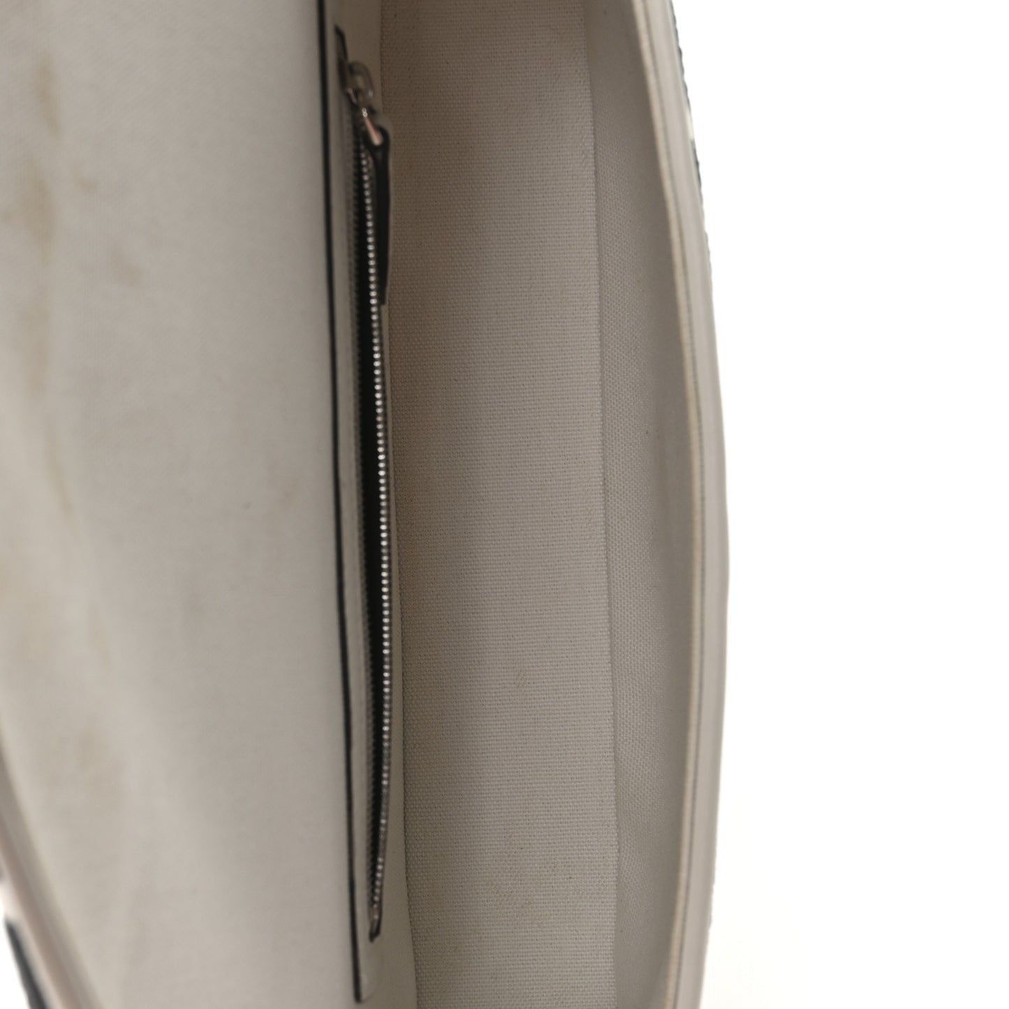 Canvas Vitello King FF Embroidered Baguette White Black