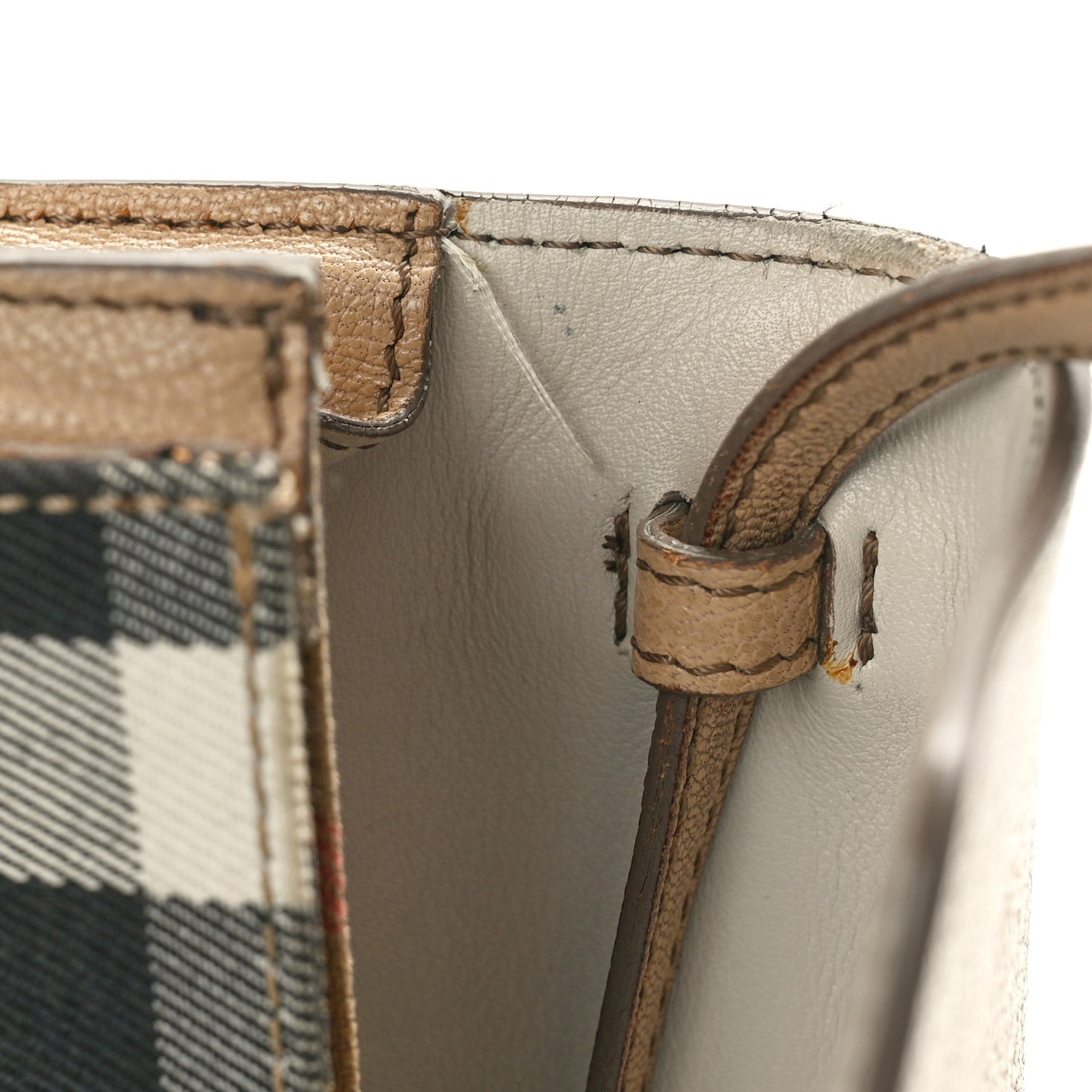 Derby Calfskin House Check Small Macken Crossbody Bag Light Beige