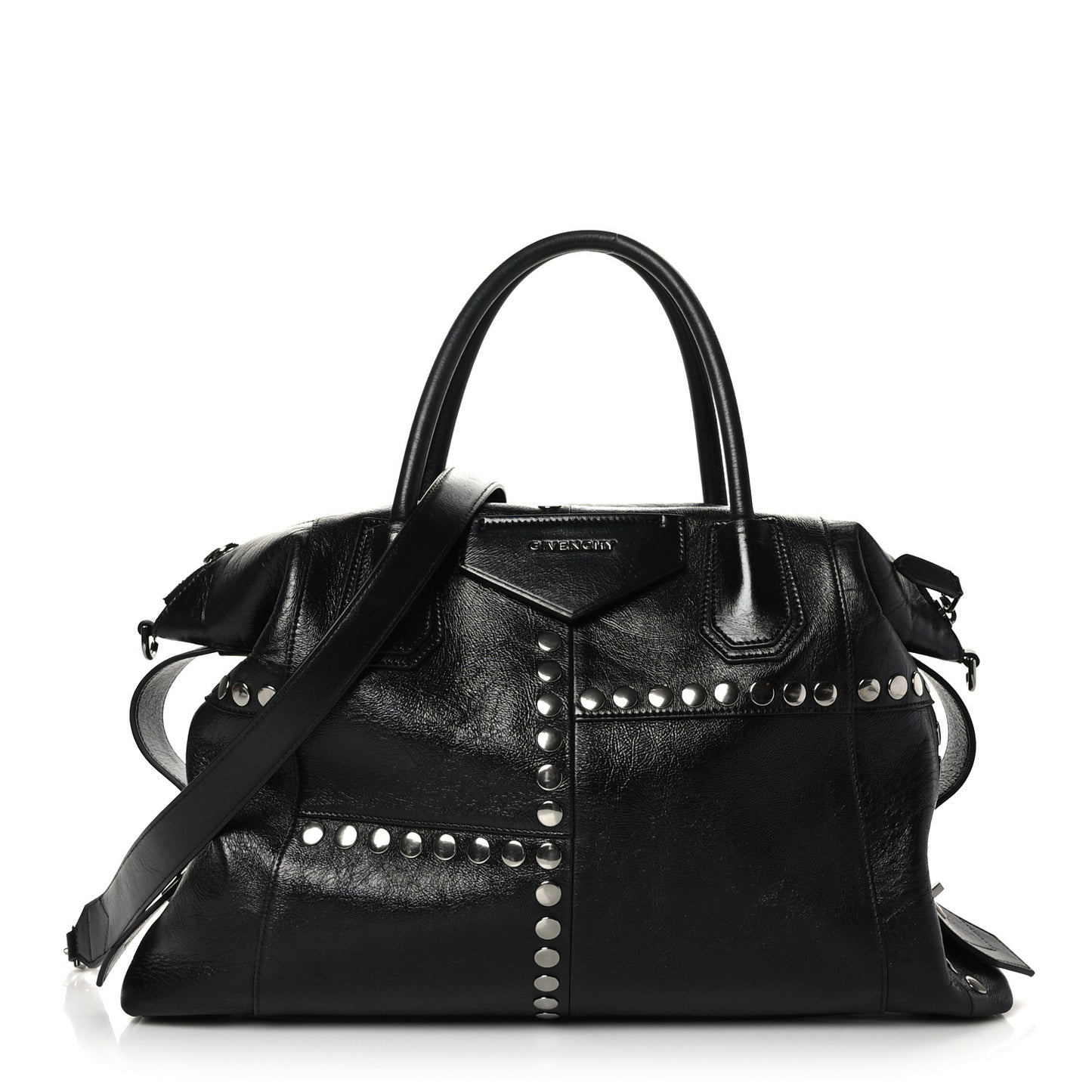 Smooth Calfskin Medium Studded Soft Antigona Black
